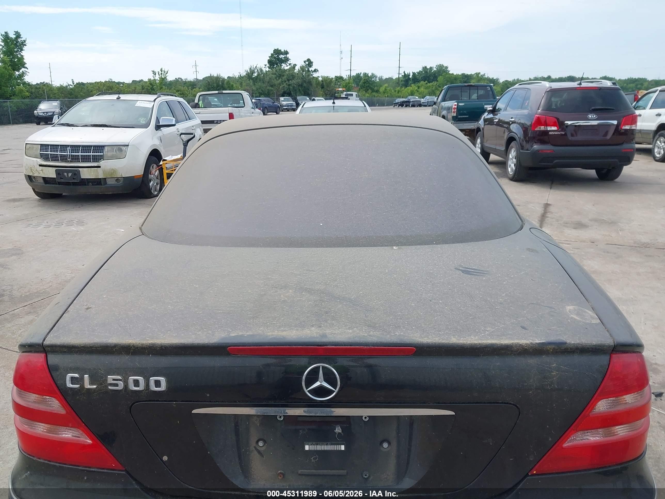 2002 Mercedes-benz Cl 500   Черный vin: WDBPJ75J12A028133