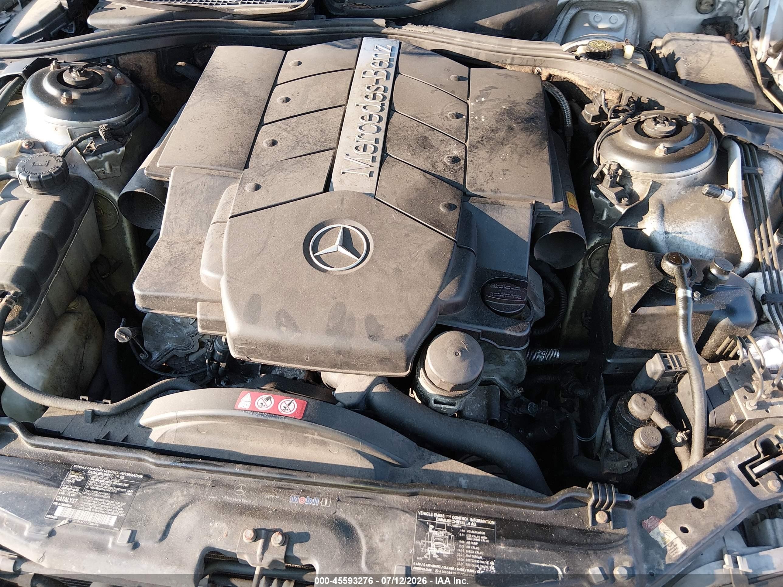 2002 Mercedes-benz Cl 500   Gray vin: WDBPJ75J32A027193