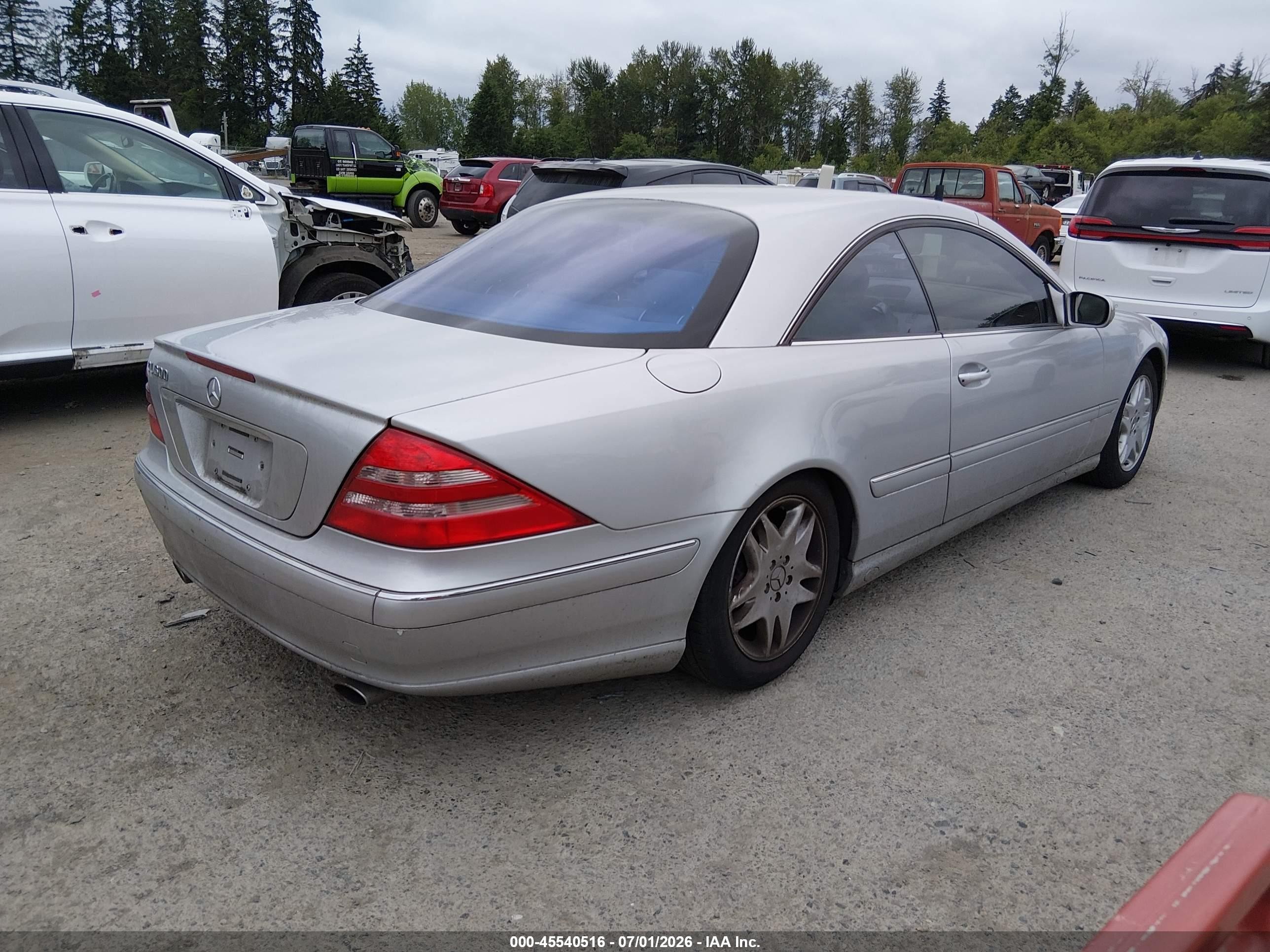 2002 Mercedes-benz Cl 500   Silver vin: WDBPJ75J62A029388