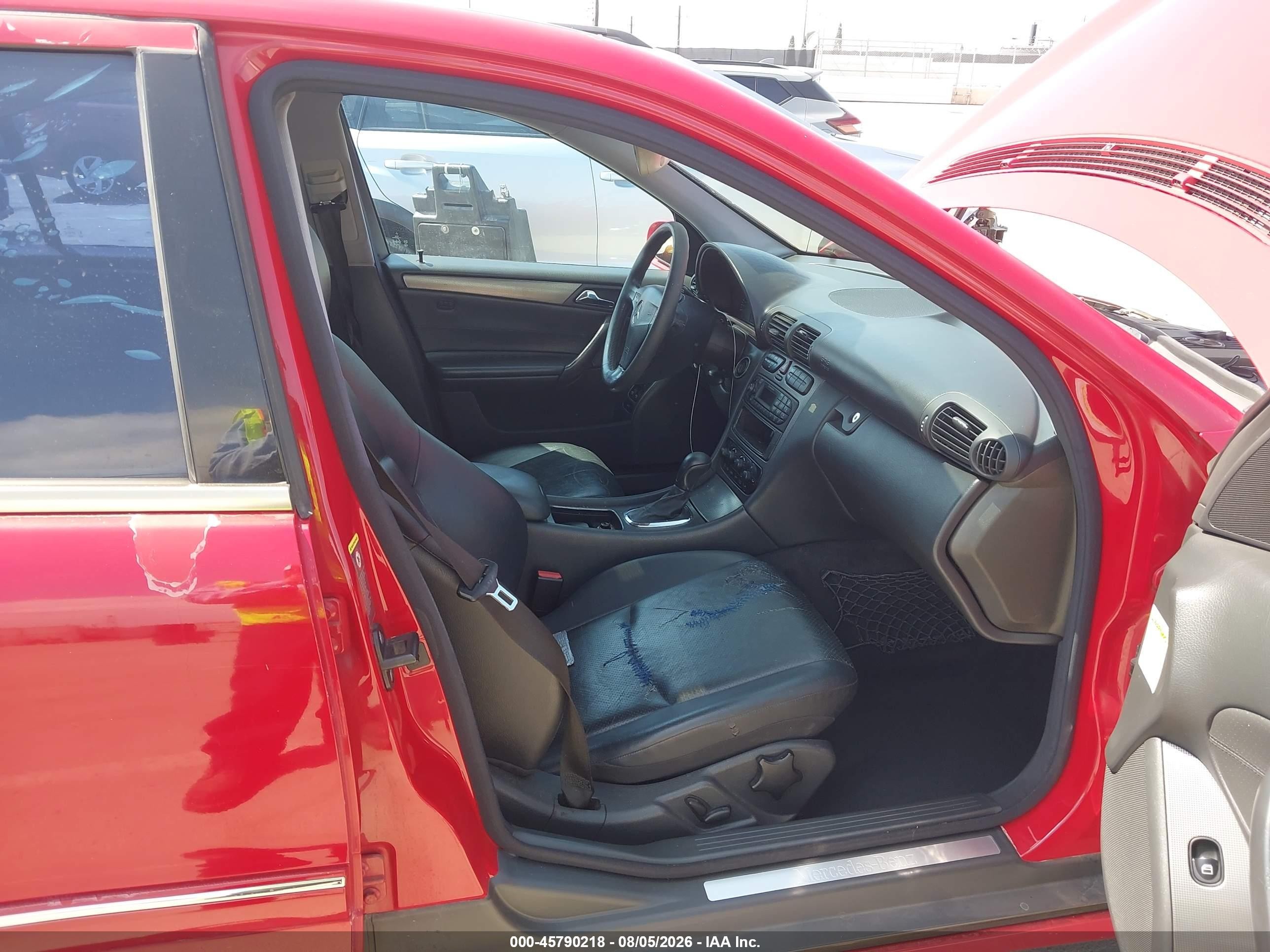 2004 Mercedes-benz C 230 Kompressor Sport/sport Red vin: WDBRF40J04A636373
