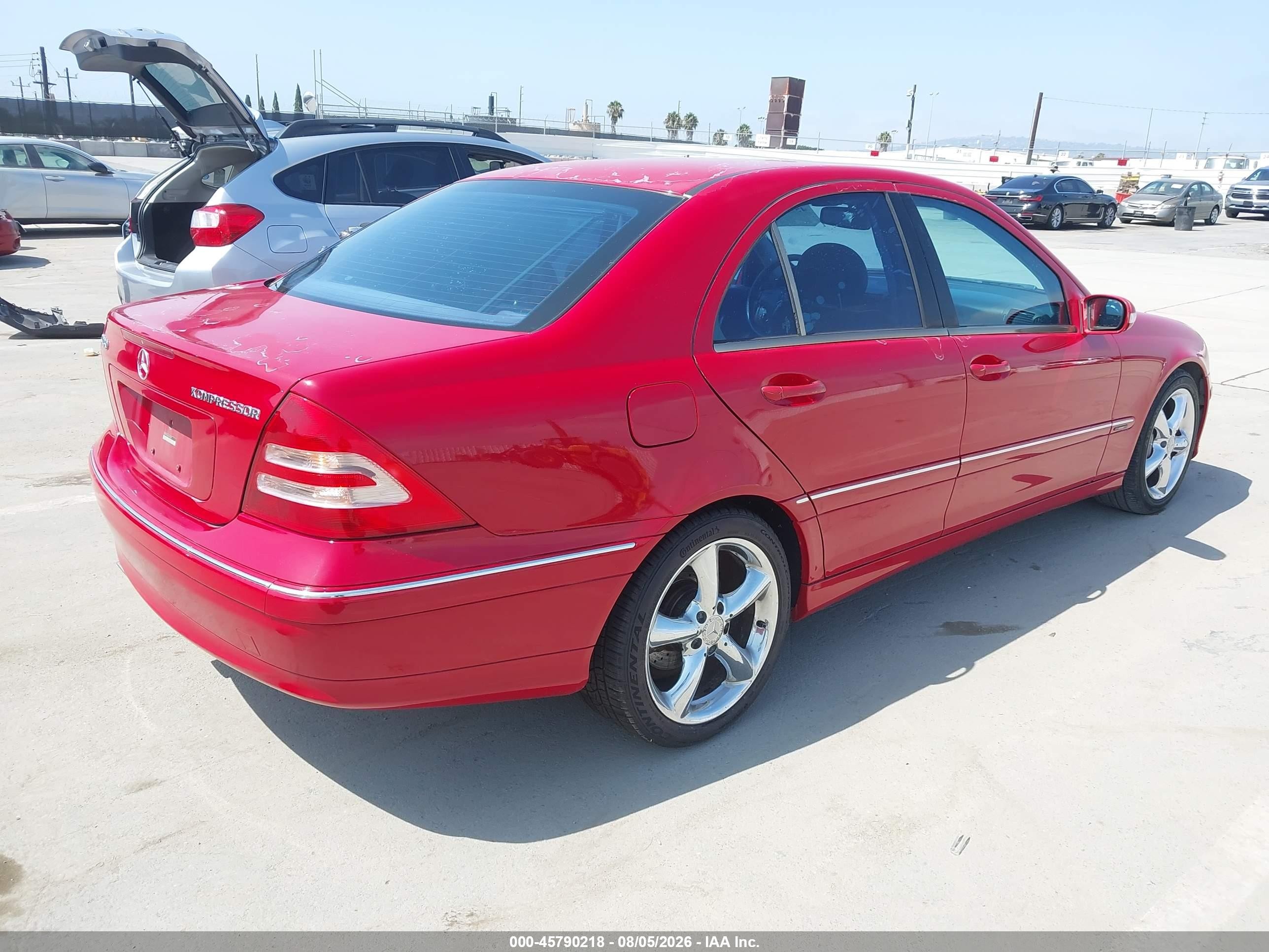 2004 Mercedes-benz C 230 Kompressor Sport/sport Red vin: WDBRF40J04A636373