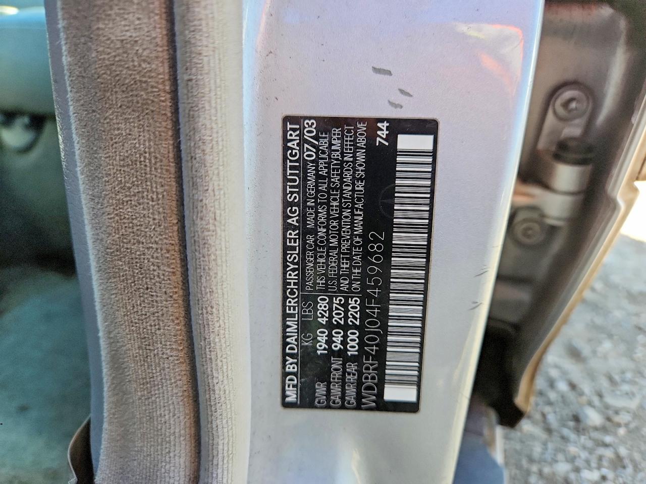 2004 Mercedes-benz C 230k Sport Sedan Серебряный vin: WDBRF40J04F459682