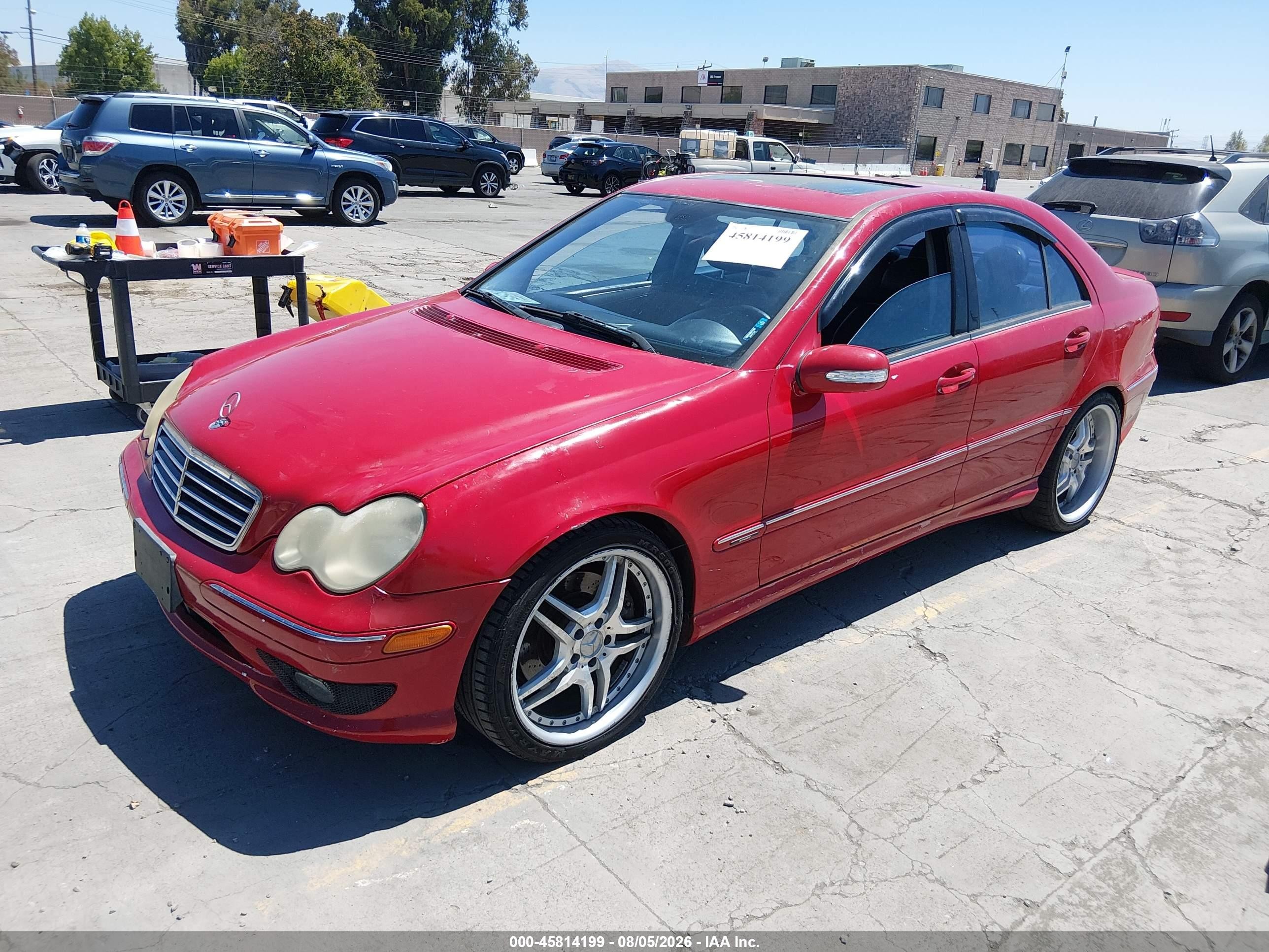 2005 Mercedes-benz C 230 Kompressor Sport Red vin: WDBRF40J05A731842