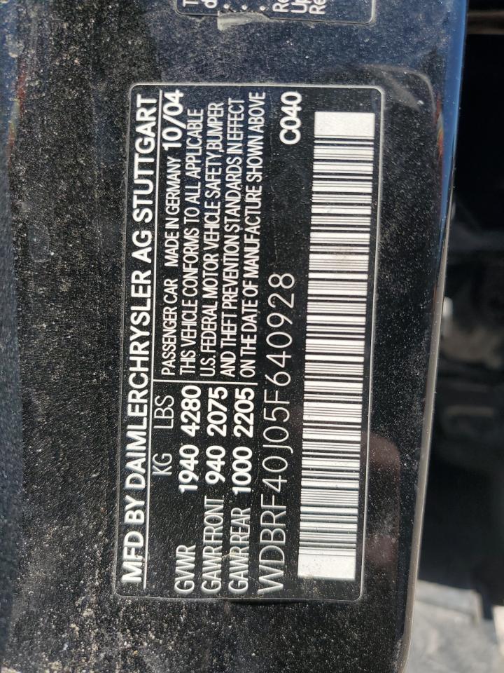 2005 Mercedes-benz C 230k Sport Sedan Black vin: WDBRF40J05F640928