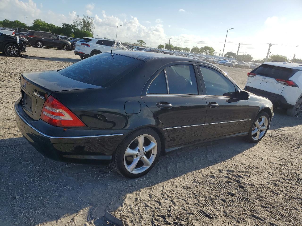 2005 Mercedes-benz C 230k Sport Sedan Black vin: WDBRF40J05F654828