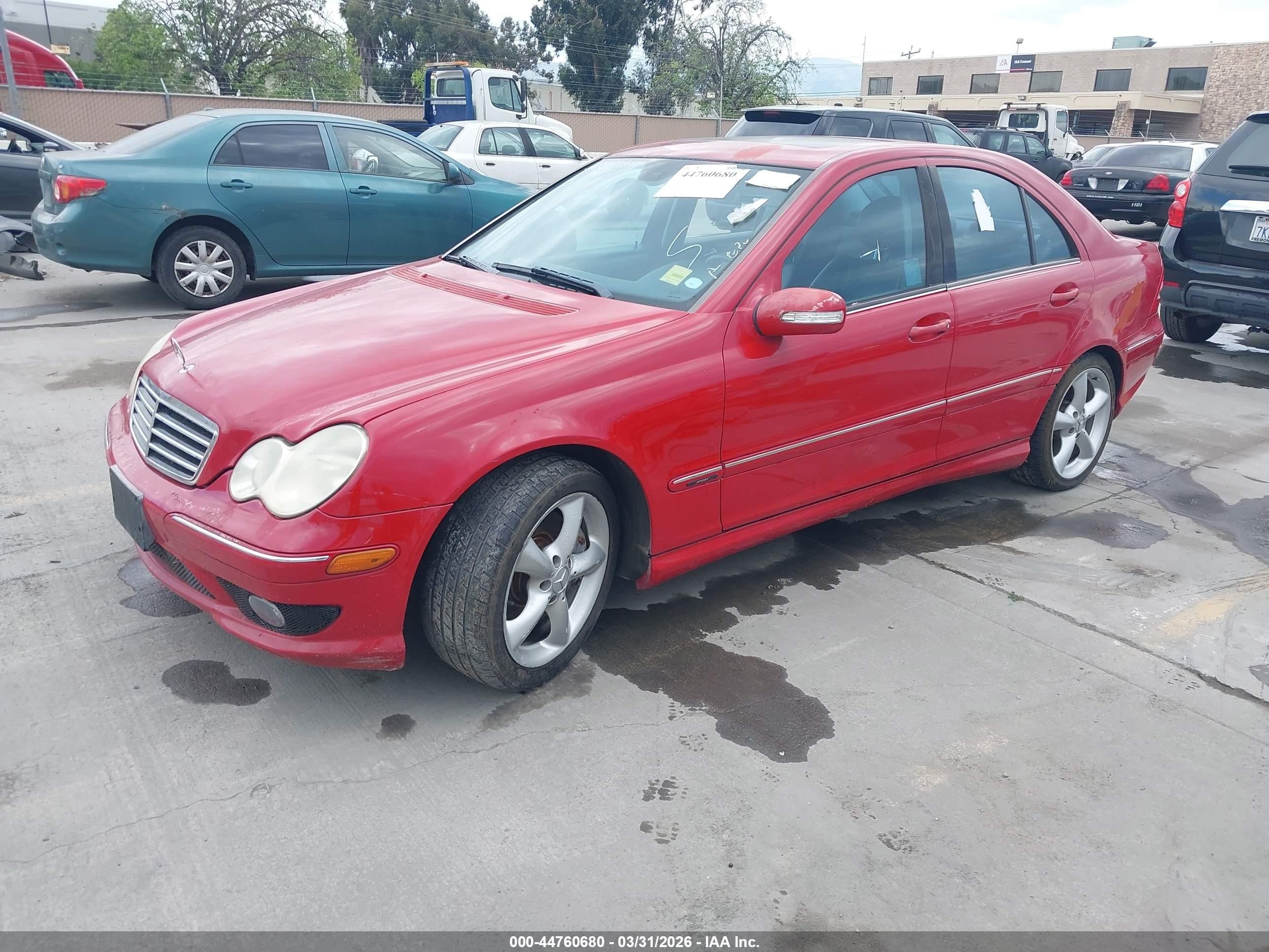 2005 Mercedes-benz C 230 Kompressor Sport Red vin: WDBRF40J05F722691