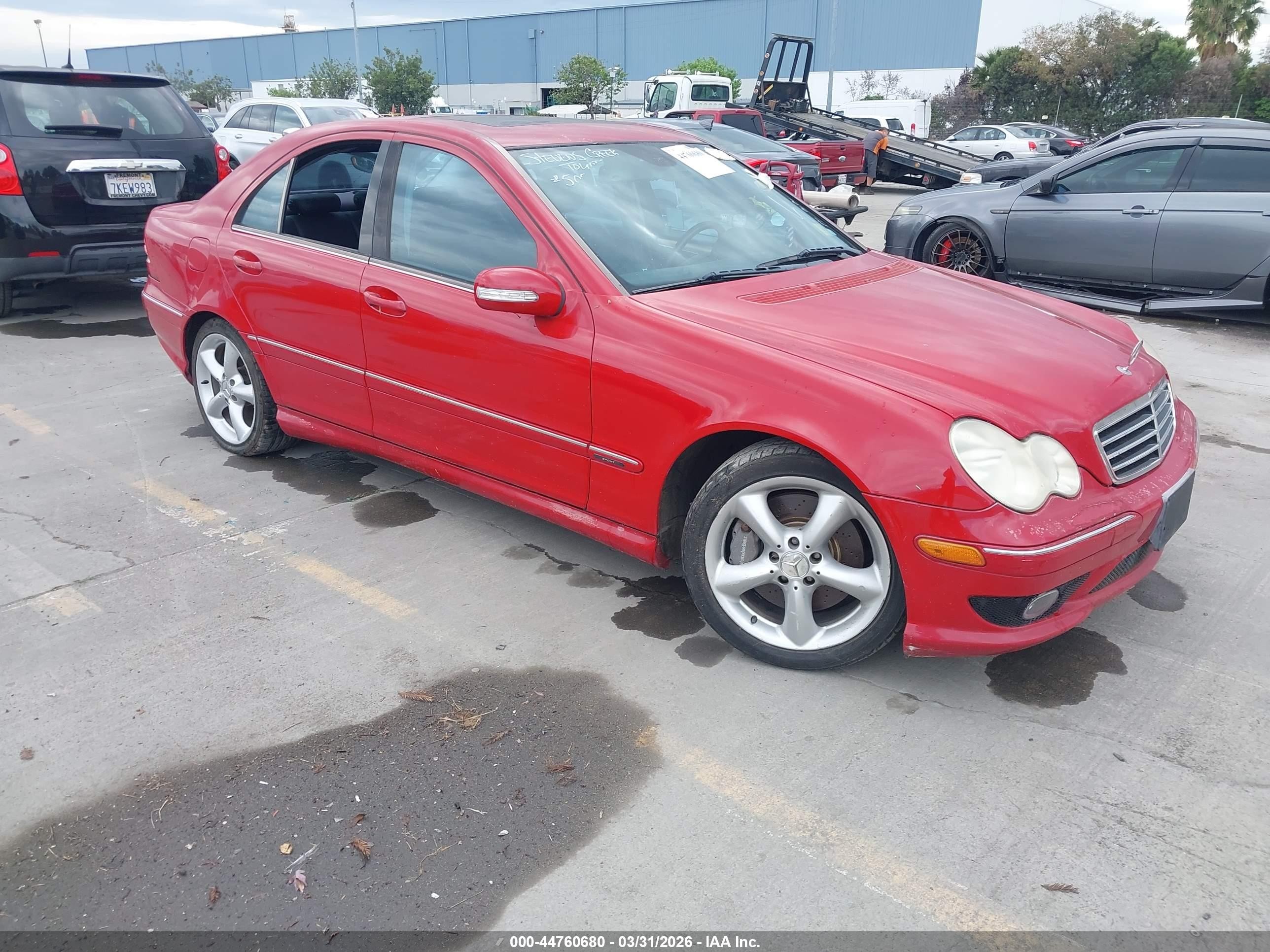 2005 Mercedes-benz C 230 Kompressor Sport Red vin: WDBRF40J05F722691