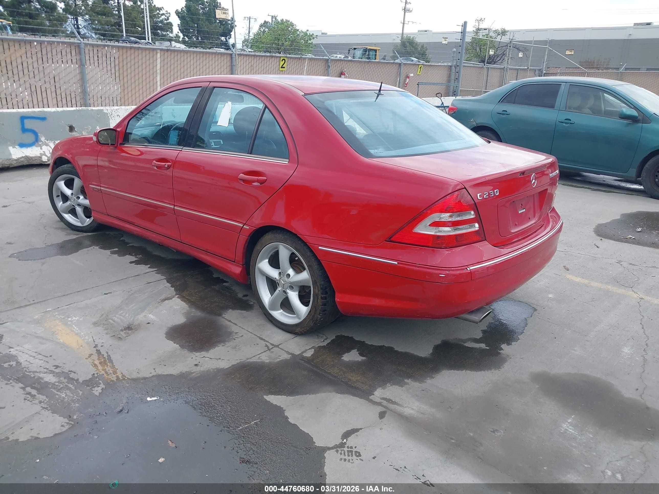 2005 Mercedes-benz C 230 Kompressor Sport Red vin: WDBRF40J05F722691