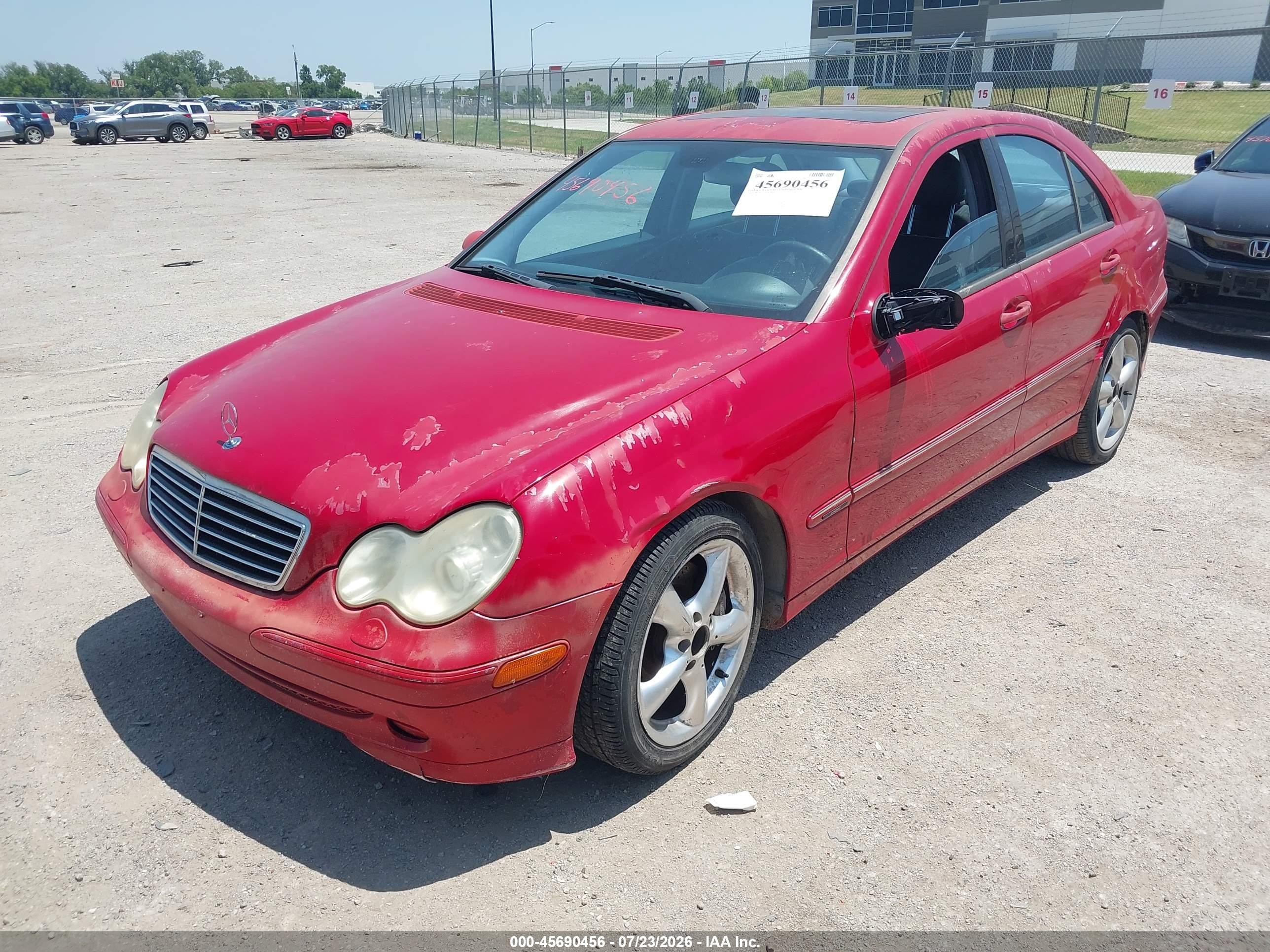 2004 Mercedes-benz C 230 Kompressor Sport/sport Красный vin: WDBRF40J14F541808