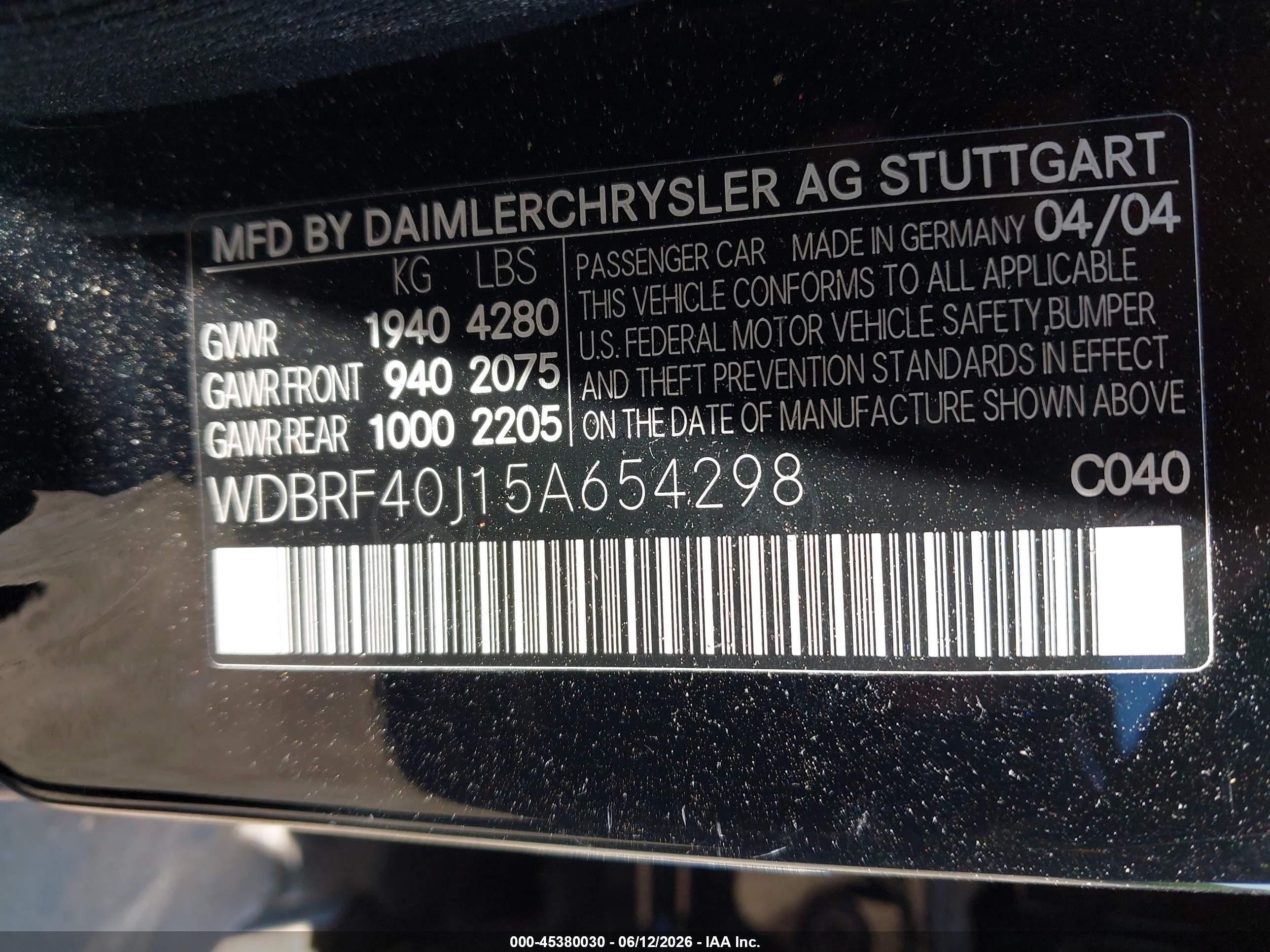 2005 Mercedes-benz C 230 Kompressor Sport Черный vin: WDBRF40J15A654298