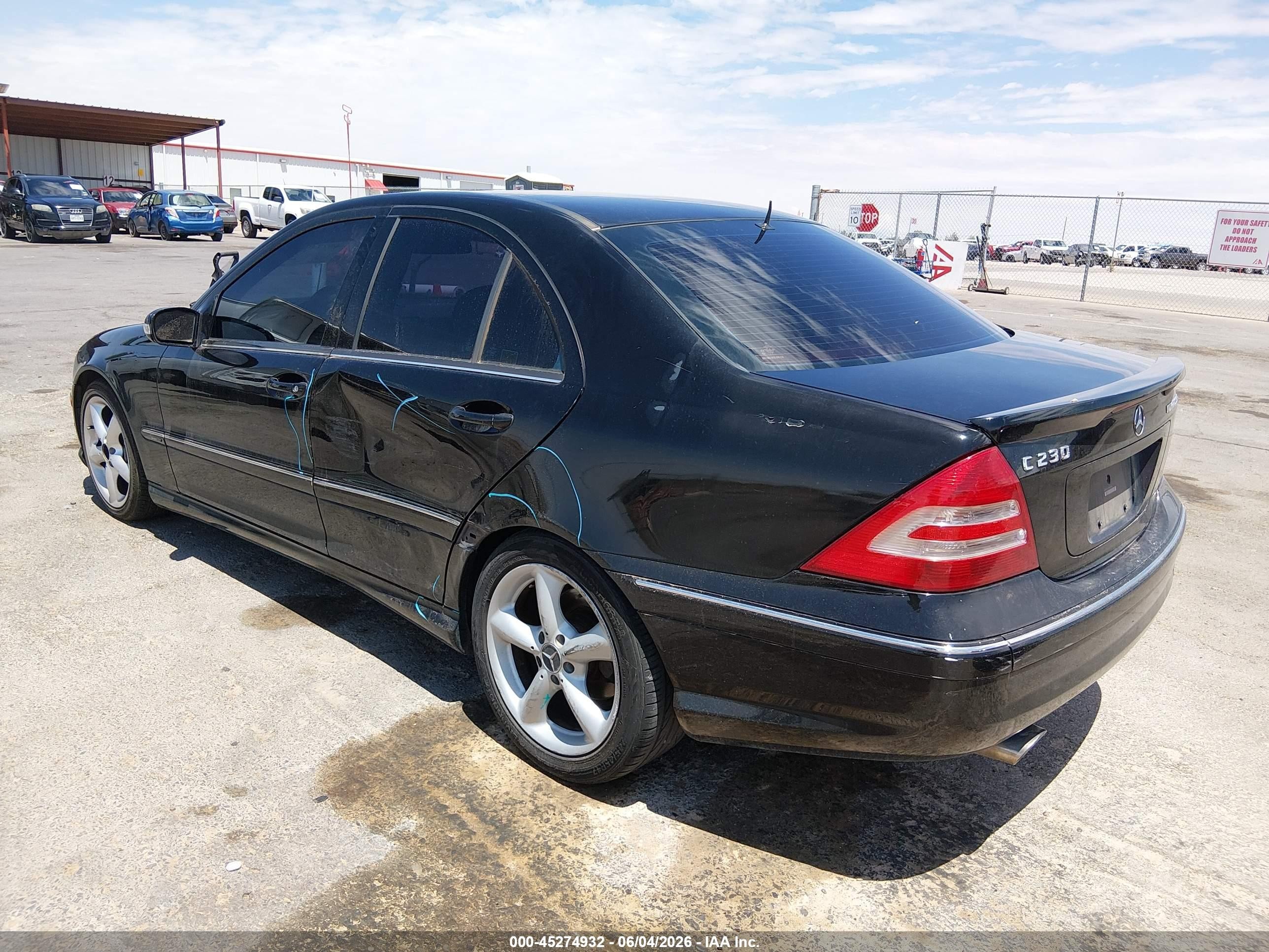 2005 Mercedes-benz C 230 Kompressor Sport Black vin: WDBRF40J15F657480