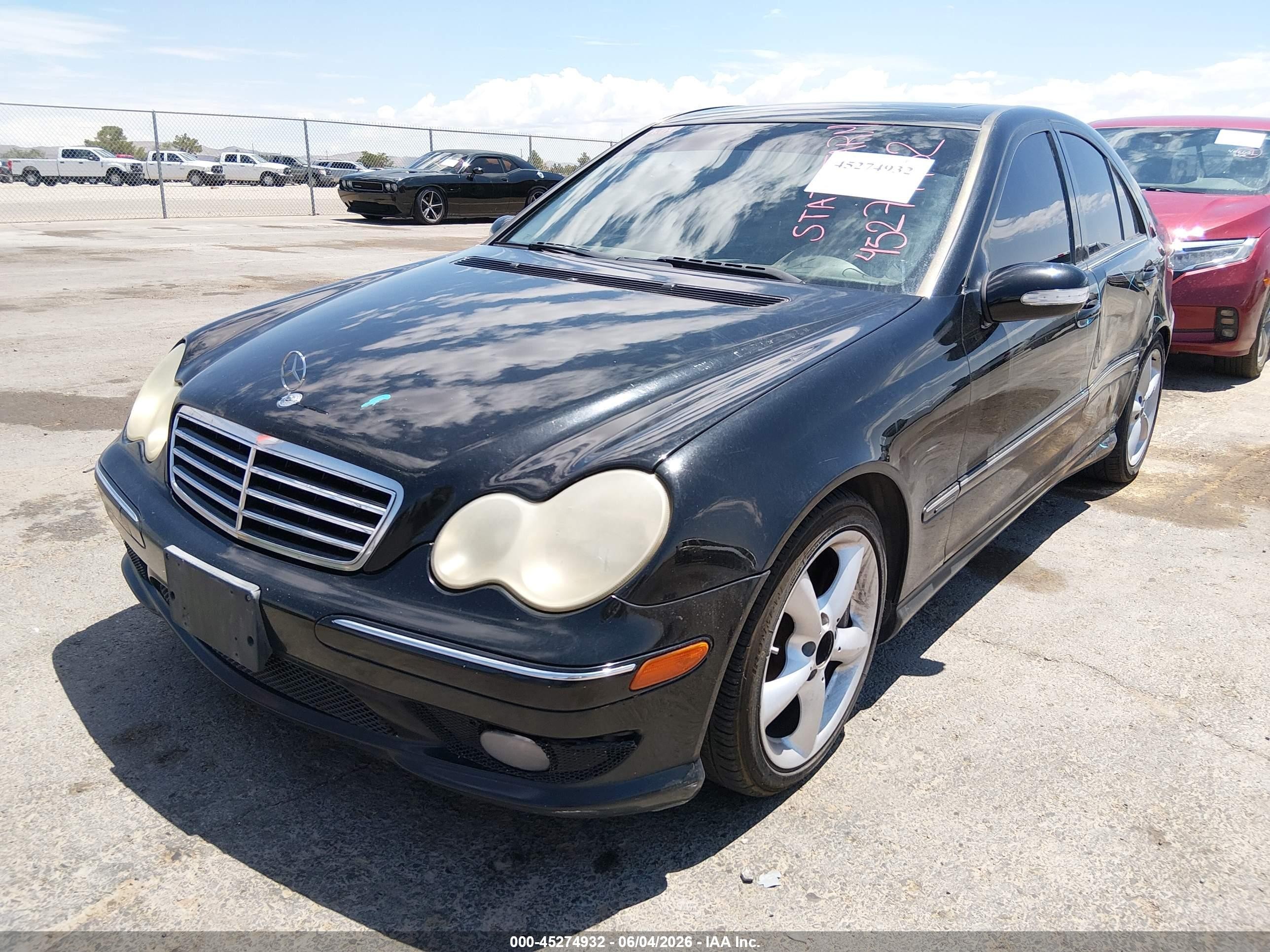 2005 Mercedes-benz C 230 Kompressor Sport Black vin: WDBRF40J15F657480