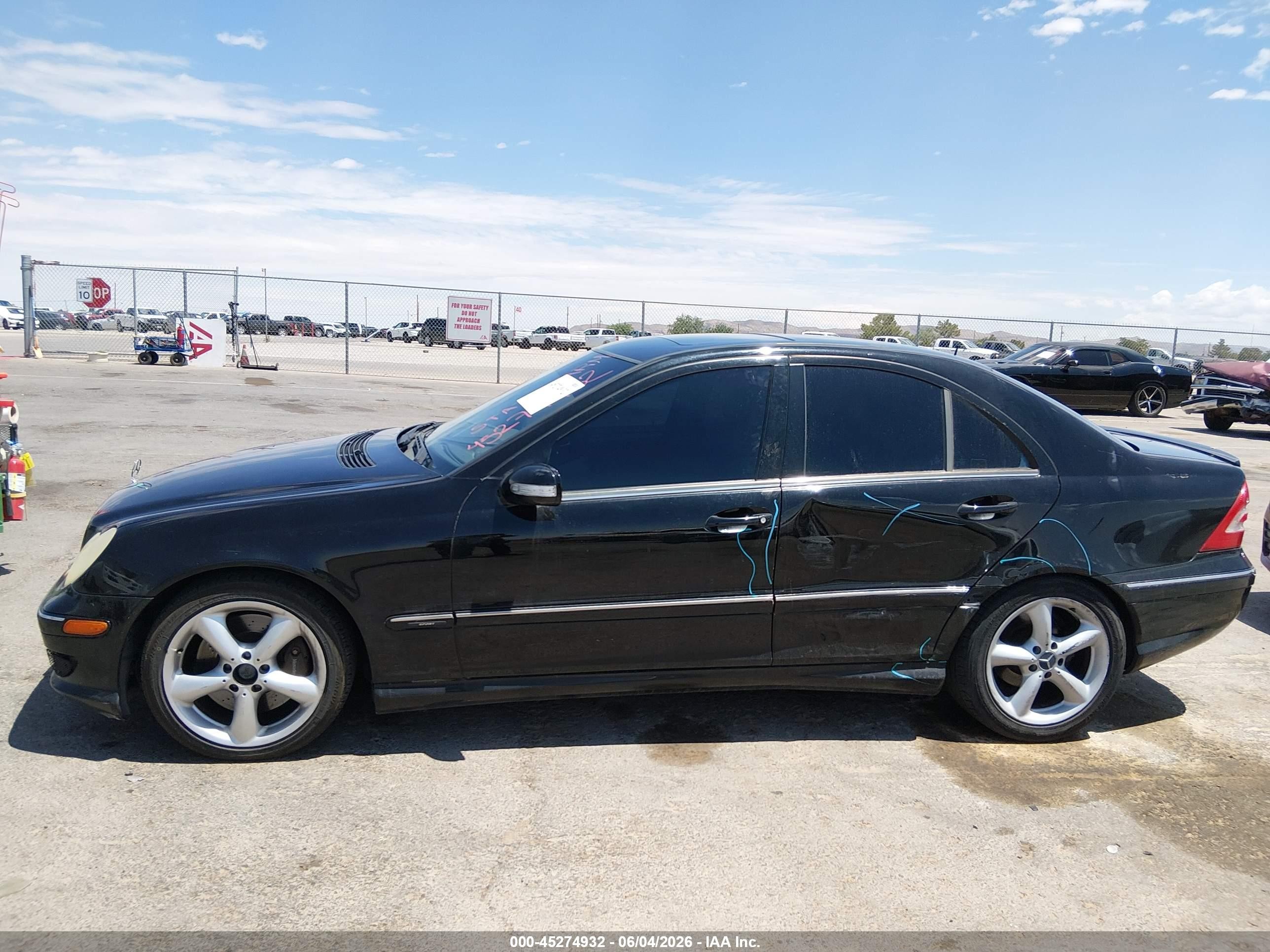 2005 Mercedes-benz C 230 Kompressor Sport Black vin: WDBRF40J15F657480