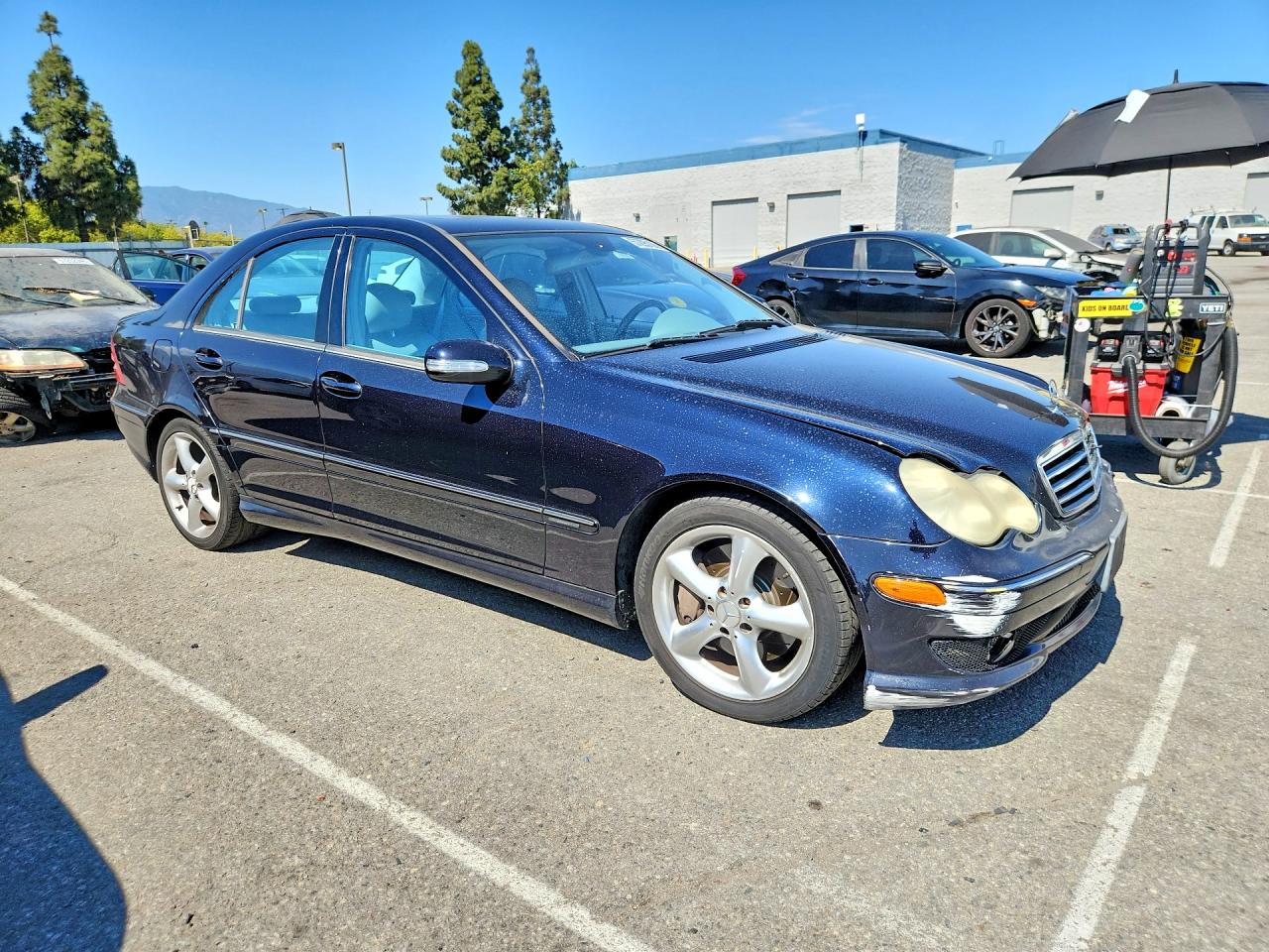 2005 Mercedes-benz C 230k Sport Sedan Blue vin: WDBRF40J15F682475