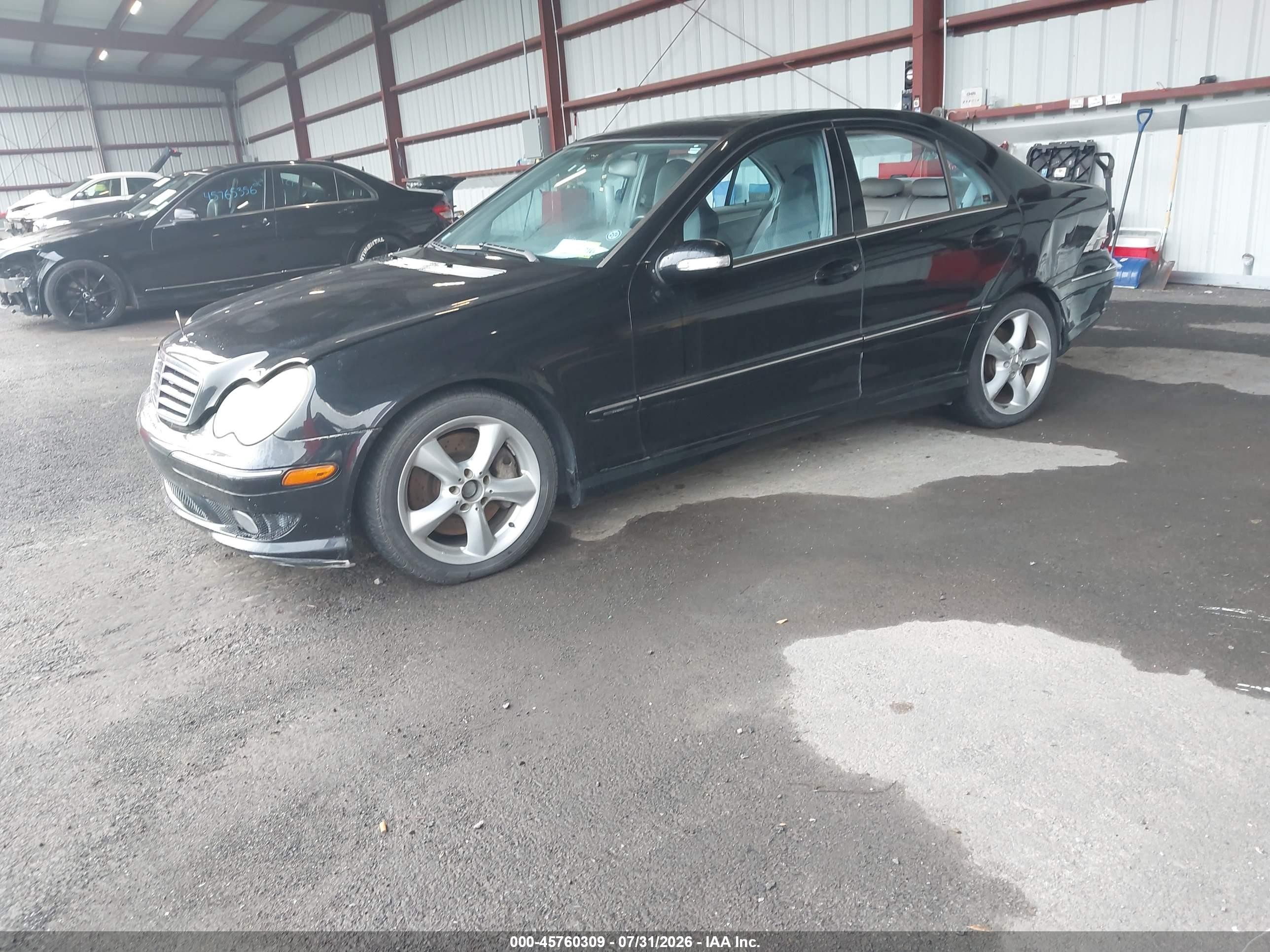 2005 Mercedes-benz C 230 Kompressor Sport Black vin: WDBRF40J35F711622