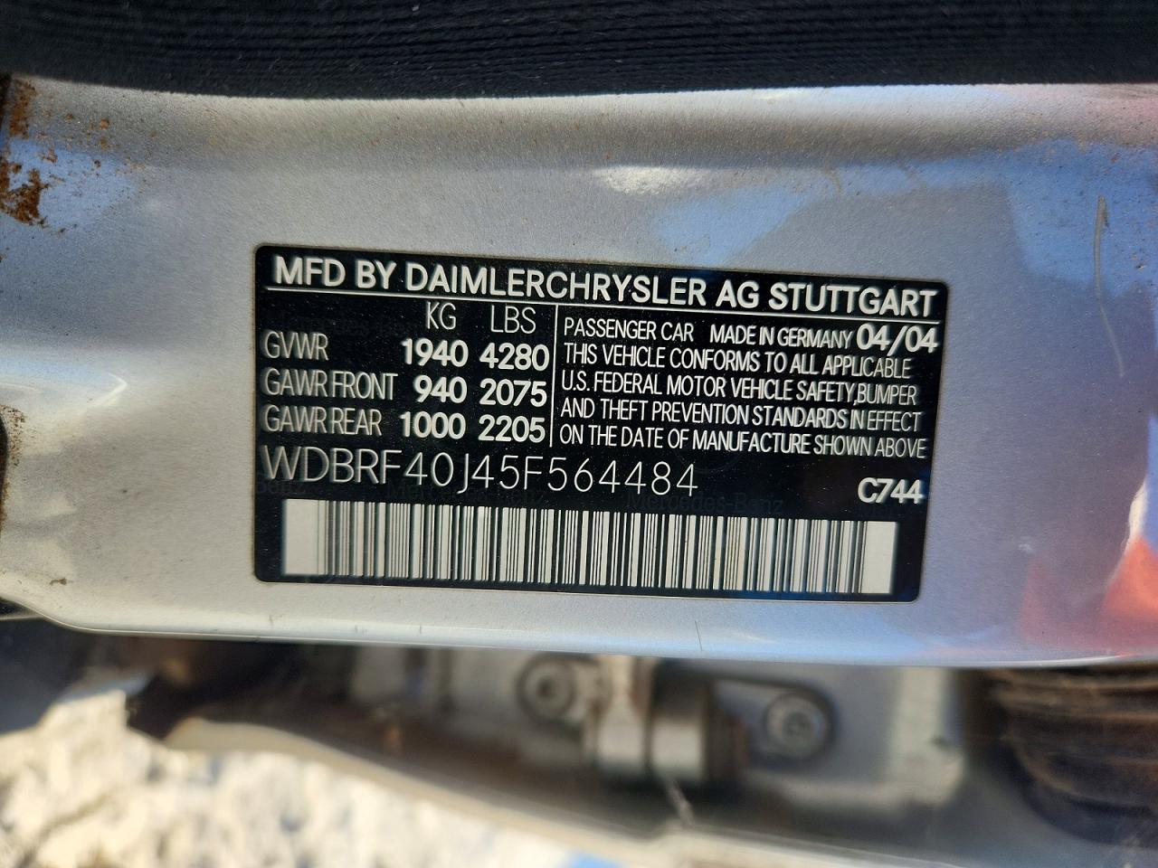 2005 Mercedes-benz C 230k Sport Sedan Серебряный vin: WDBRF40J45F564484