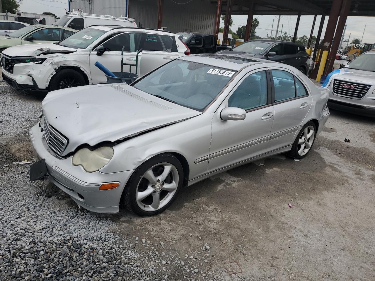2004 Mercedes-benz C 230k Sport Sedan Silver vin: WDBRF40J64F553534