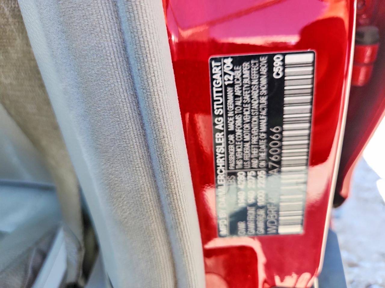 2005 Mercedes-benz C 230k Sport Sedan Red vin: WDBRF40J65A760066