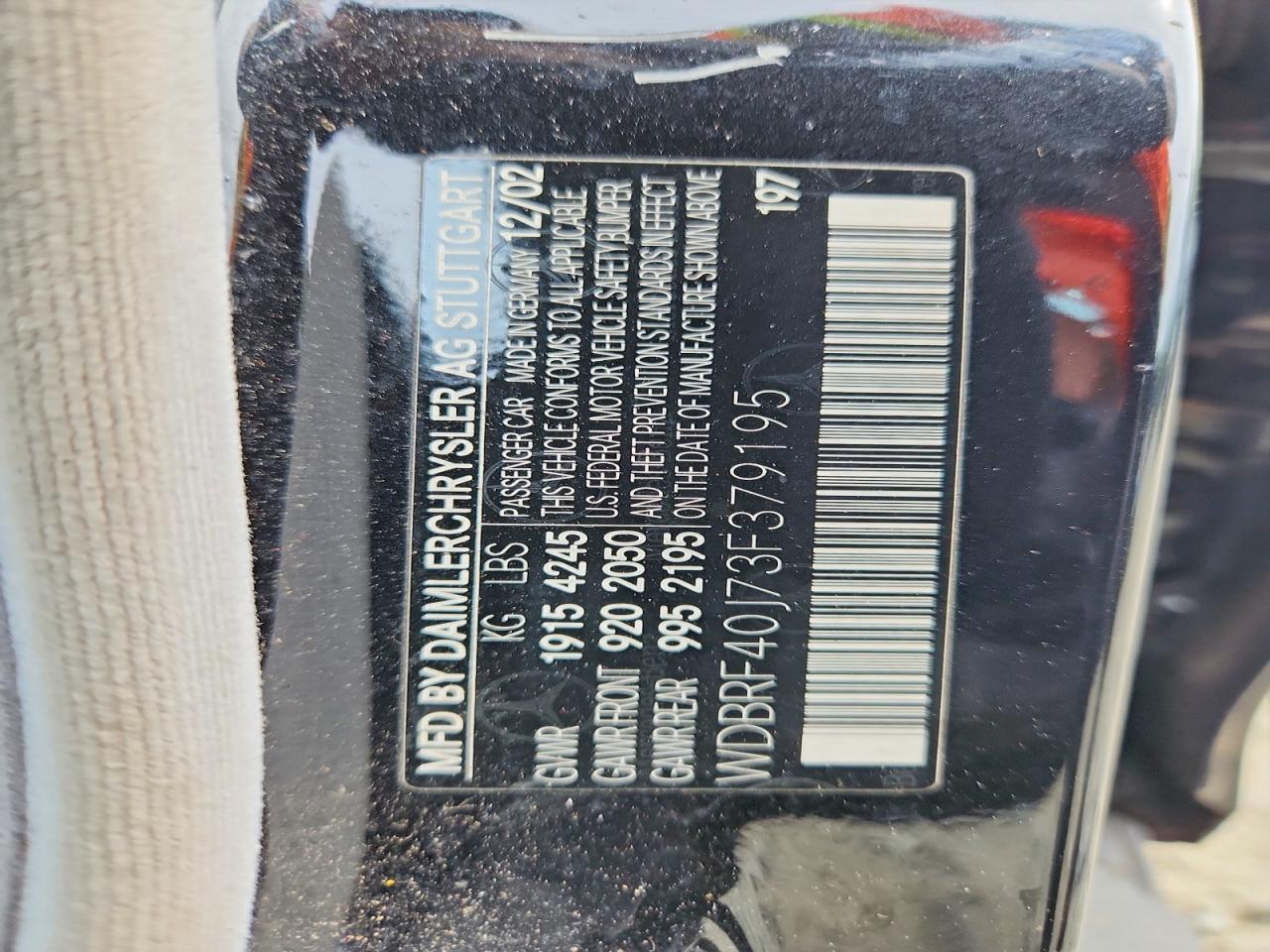 2003 Mercedes-benz 230c Черный vin: WDBRF40J73F379195
