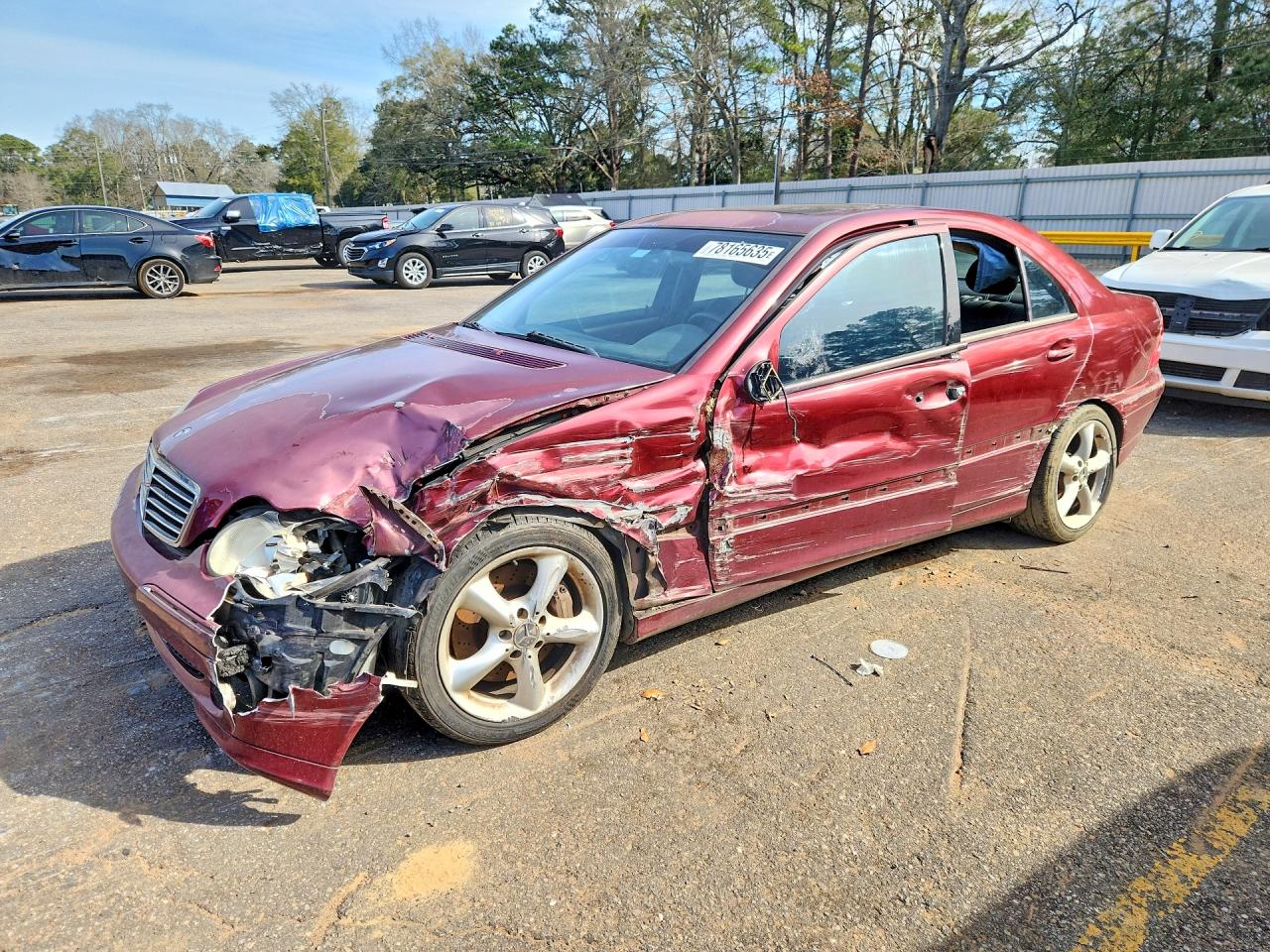 2004 Mercedes-benz C 230k Sport Sedan Red vin: WDBRF40J74A647953