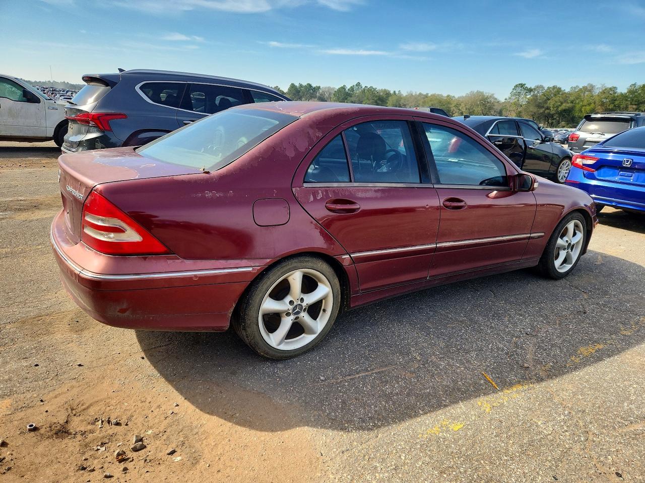 2004 Mercedes-benz C 230k Sport Sedan Red vin: WDBRF40J74A647953