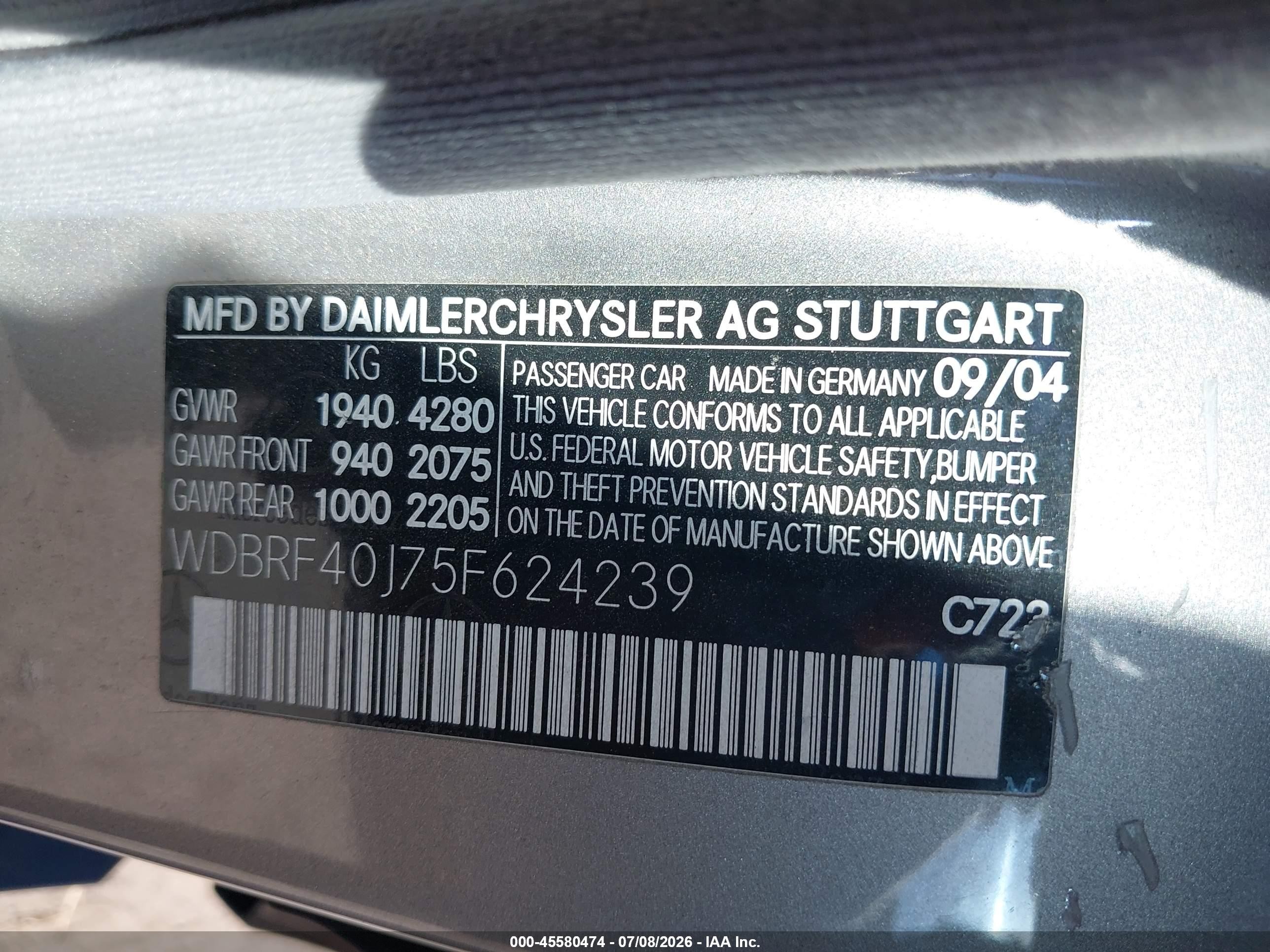 2005 Mercedes-benz C 230 Kompressor Sport Бежевый vin: WDBRF40J75F624239