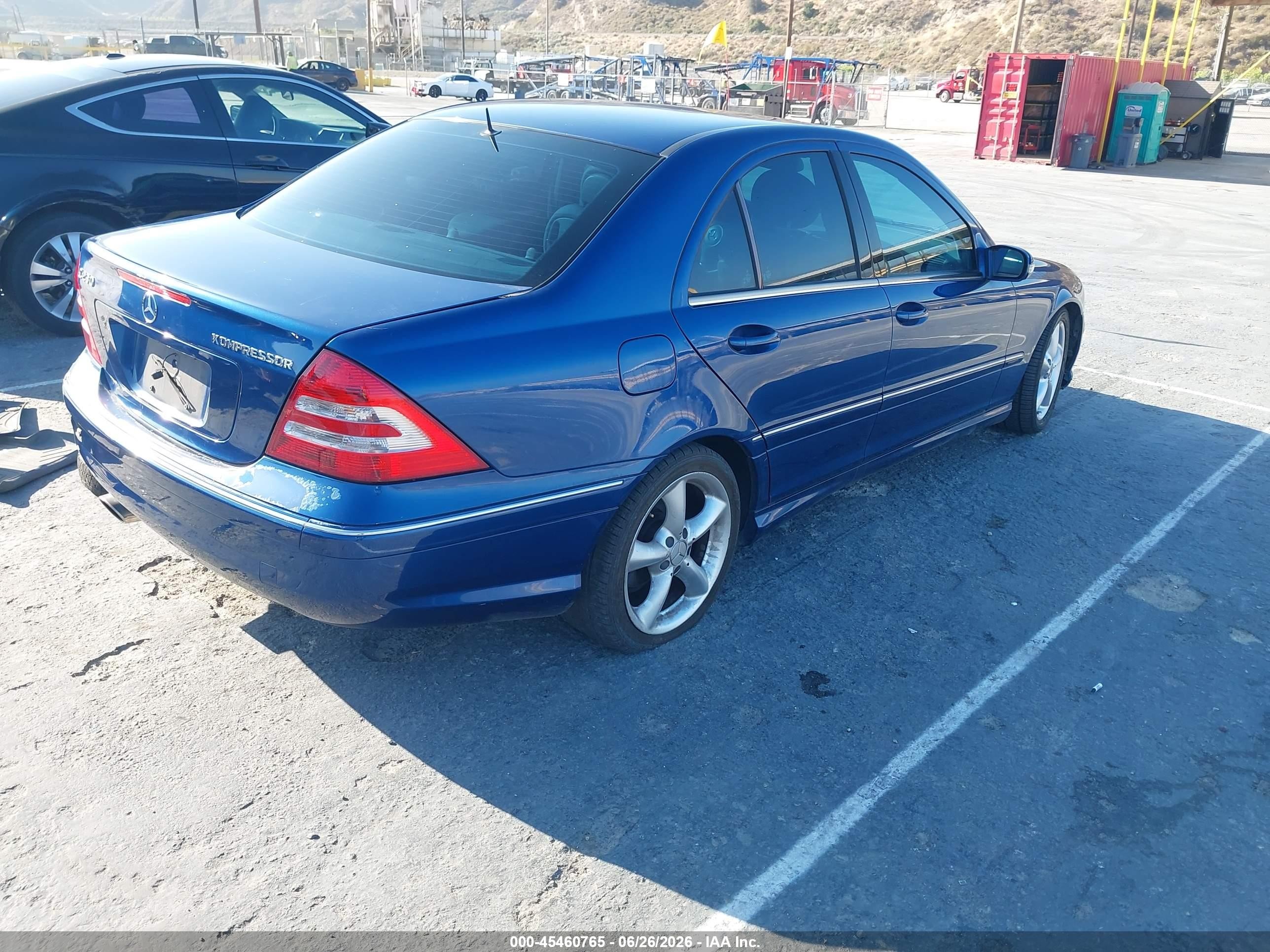 2005 Mercedes-benz C 230 Kompressor Sport Blue vin: WDBRF40J75F715169