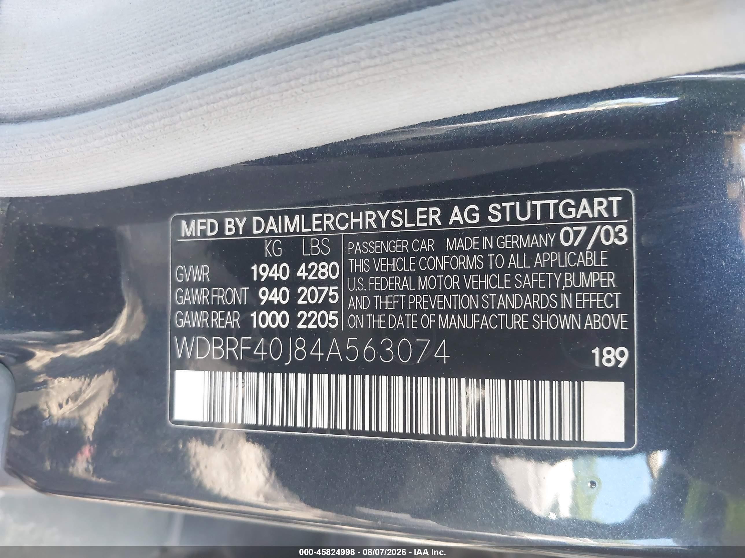 2004 Mercedes-benz C 230 Kompressor Sport/sport Gray vin: WDBRF40J84A563074