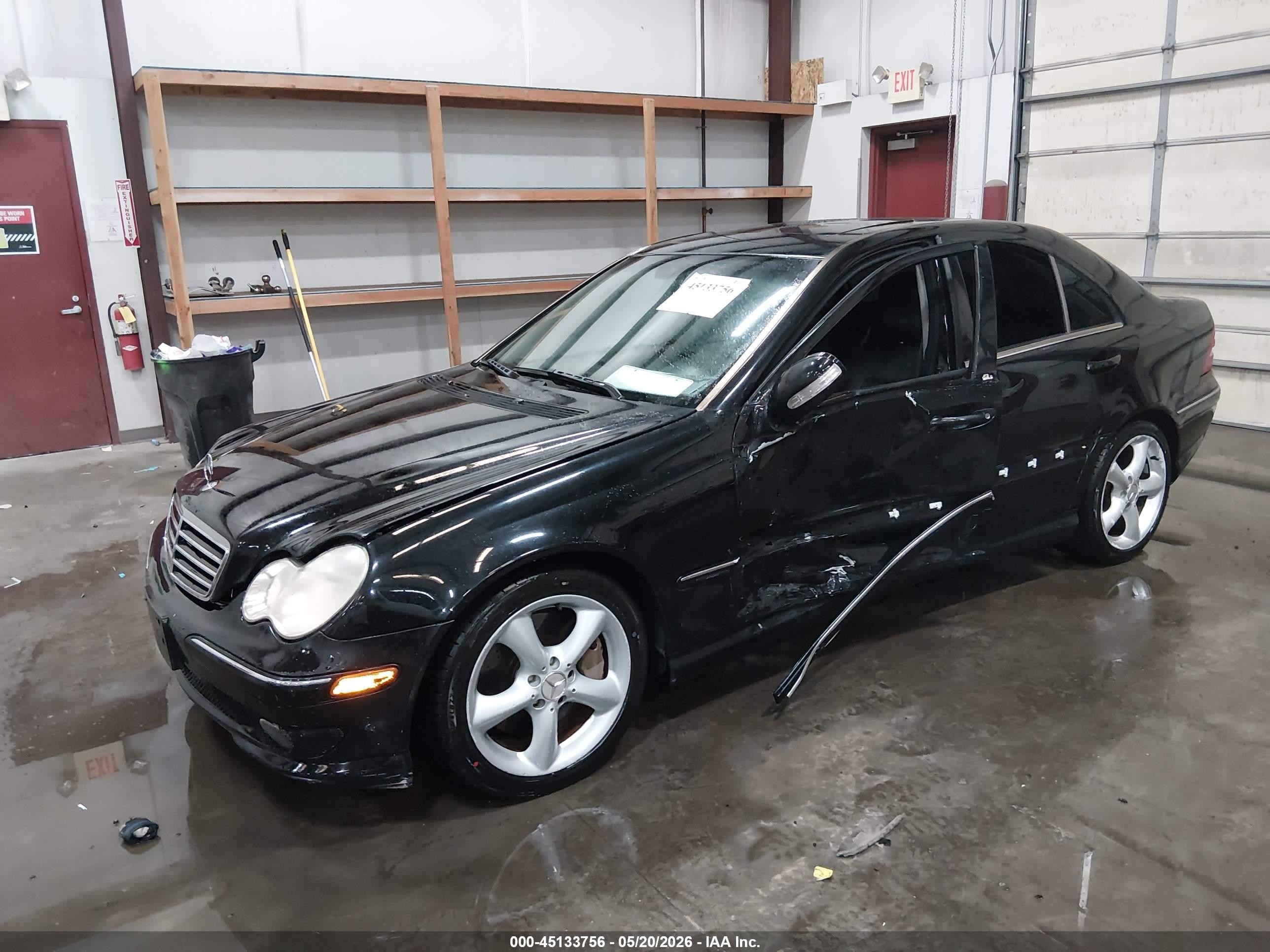 2005 Mercedes-benz C 230 Kompressor Sport Black vin: WDBRF40J85F597648