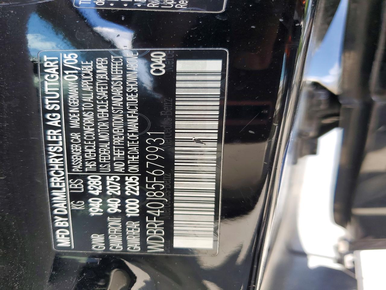 2005 Mercedes-benz C 230k Sport Sedan Black vin: WDBRF40J85F679931