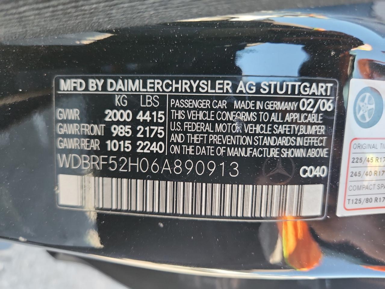 2006 Mercedes-benz C 230 Черный vin: WDBRF52H06A890913
