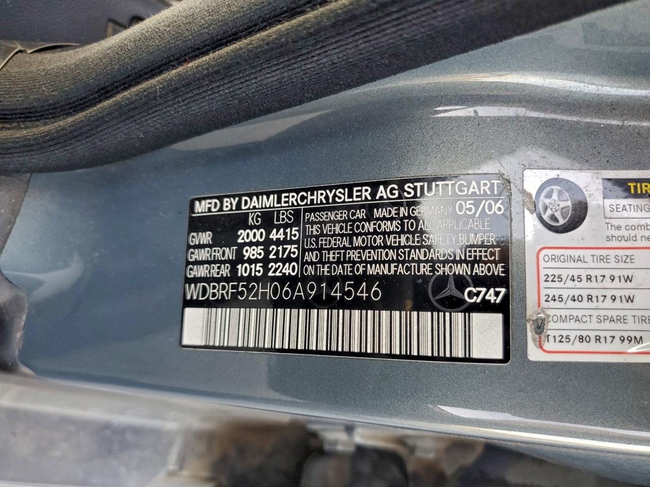 2006 Mercedes-benz C 230 Silver vin: WDBRF52H06A914546