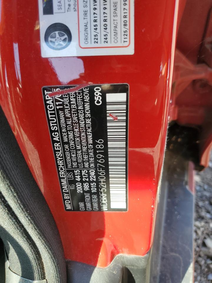 2006 Mercedes-benz C 230 Red vin: WDBRF52H06F769186