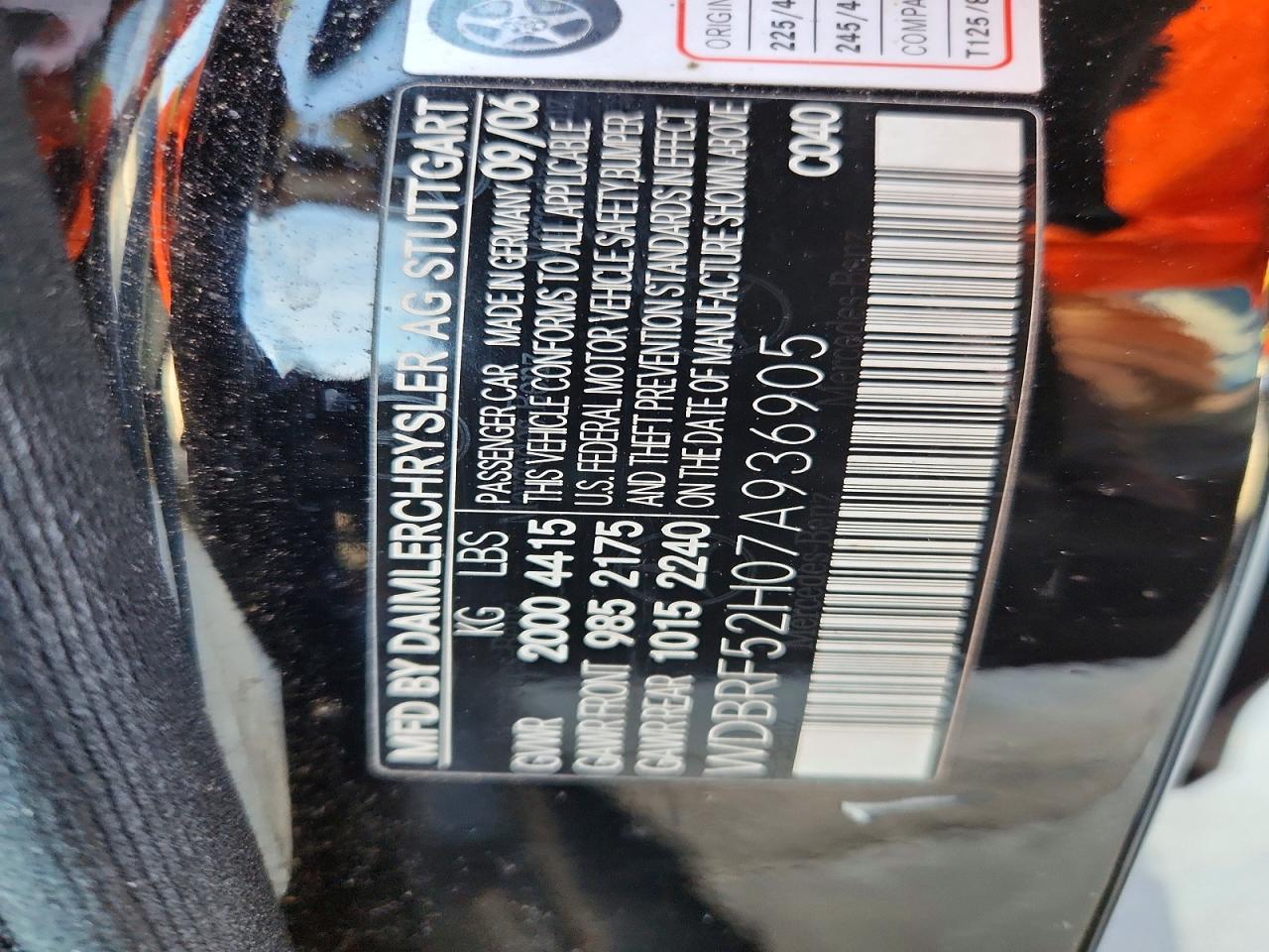 2007 Mercedes-benz C 230 Black vin: WDBRF52H07A936905