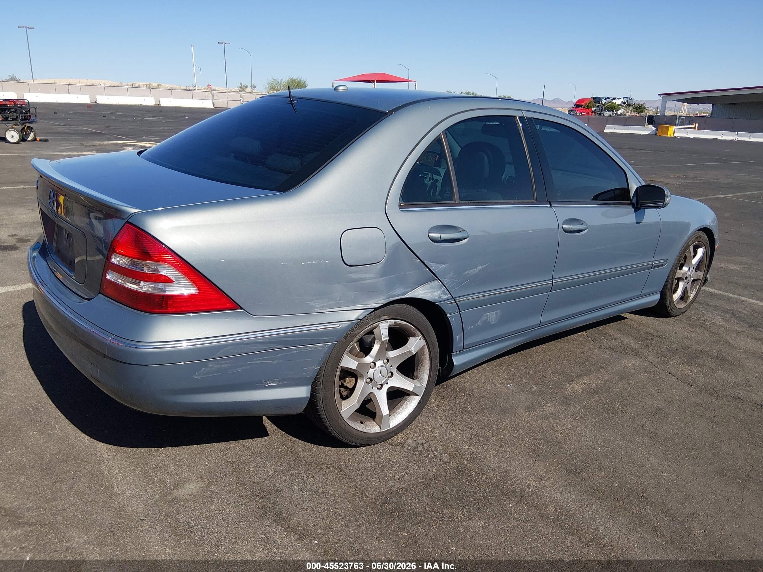 2007 Mercedes-benz C 230 Sport Light Blue vin: WDBRF52H07F864588