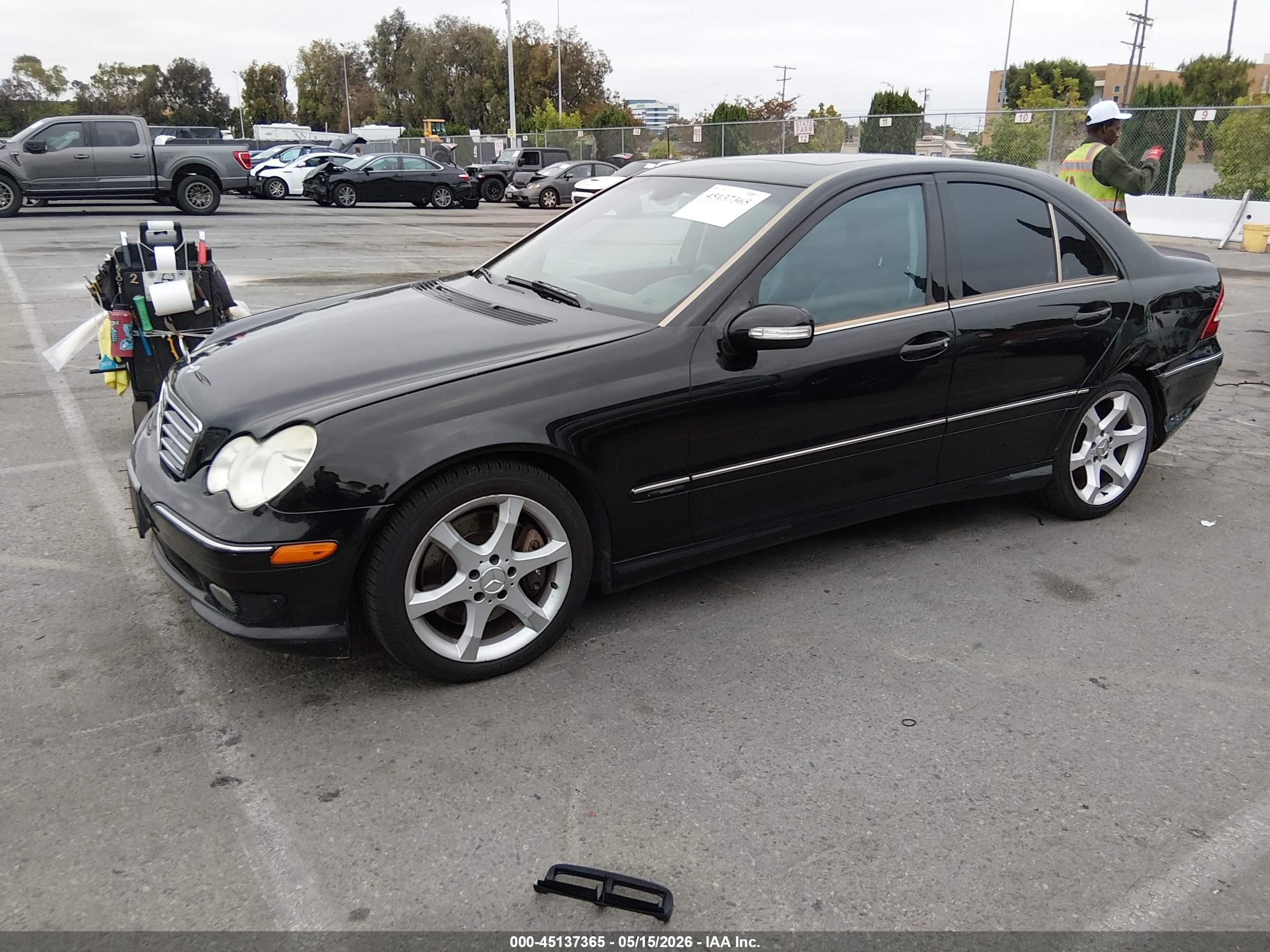 2007 Mercedes-benz C 230 Sport Black vin: WDBRF52H07F929004