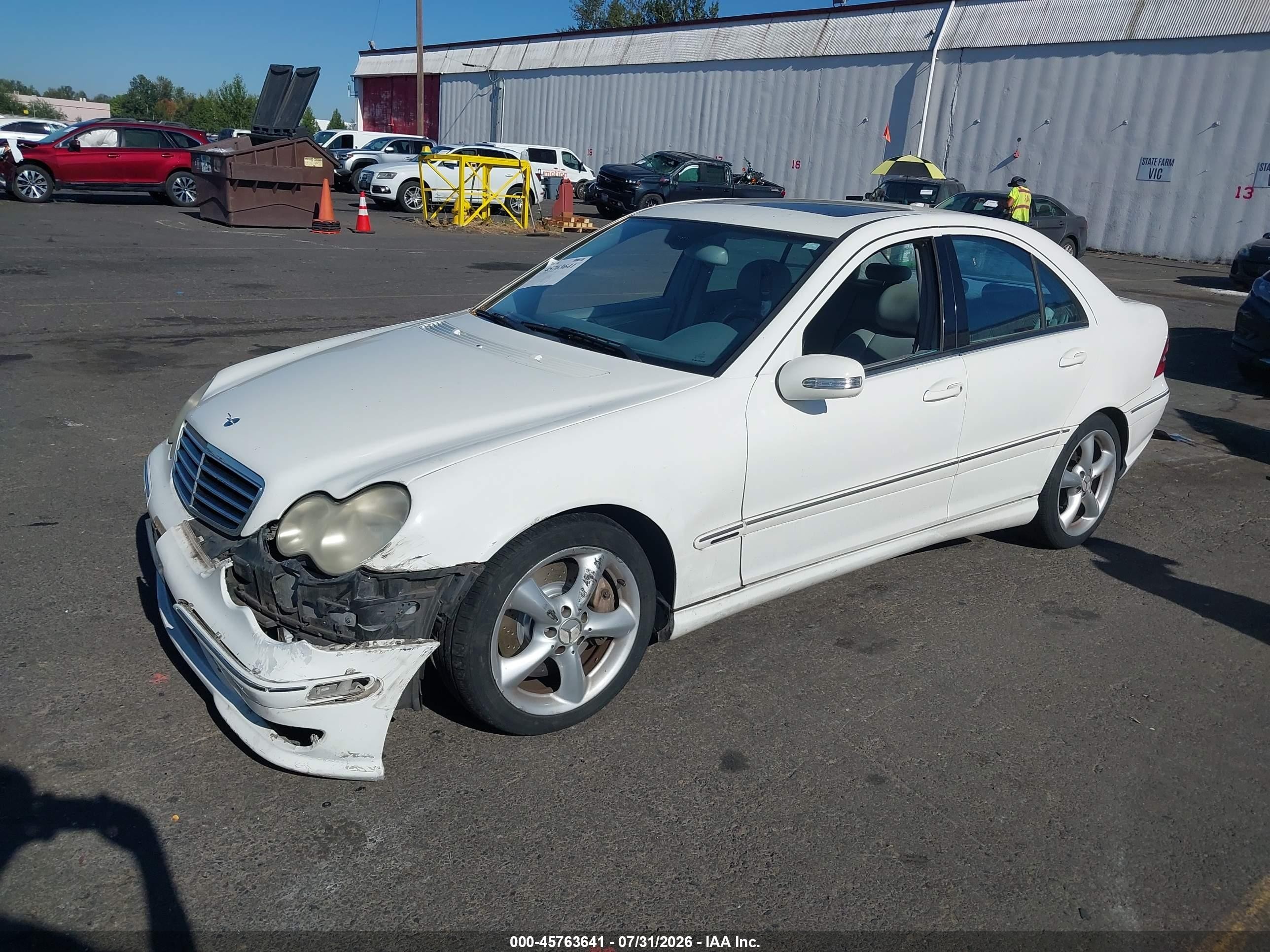 2006 Mercedes-benz C 230 Sport White vin: WDBRF52H16F800736