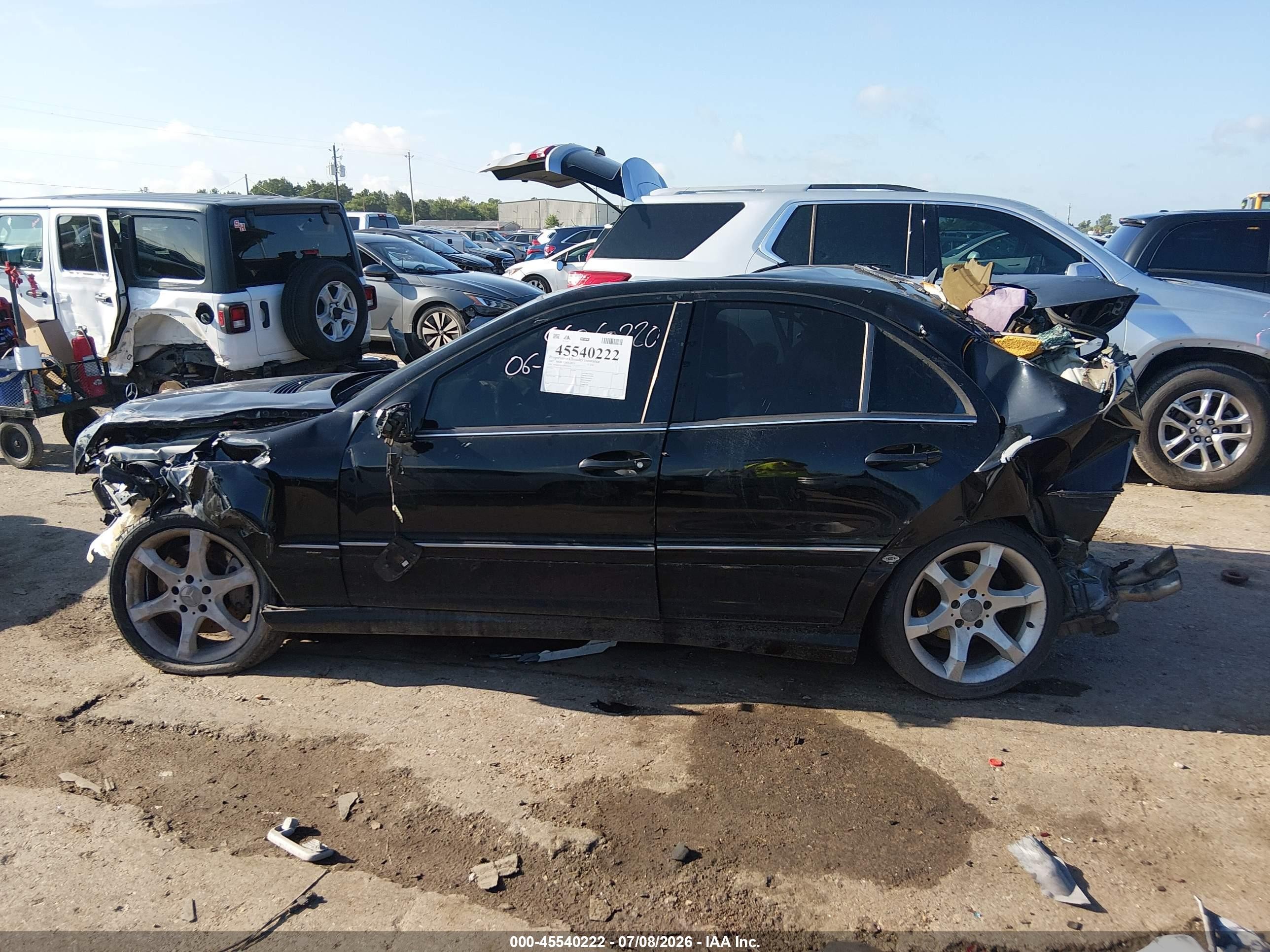 2007 Mercedes-benz C 230 Sport Black vin: WDBRF52H17F919520