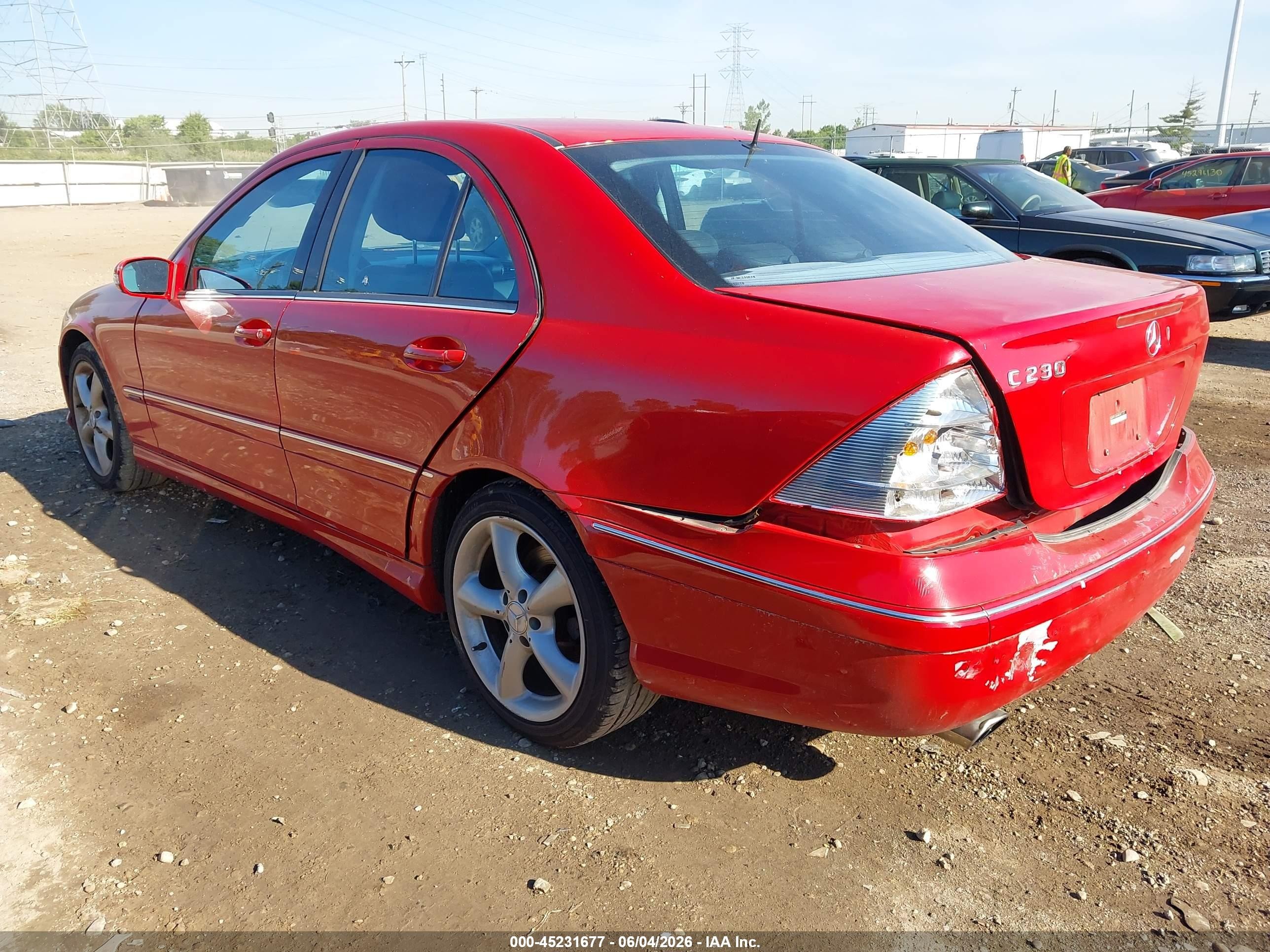 2006 Mercedes-benz C-class Sport Red vin: WDBRF52H26A904245