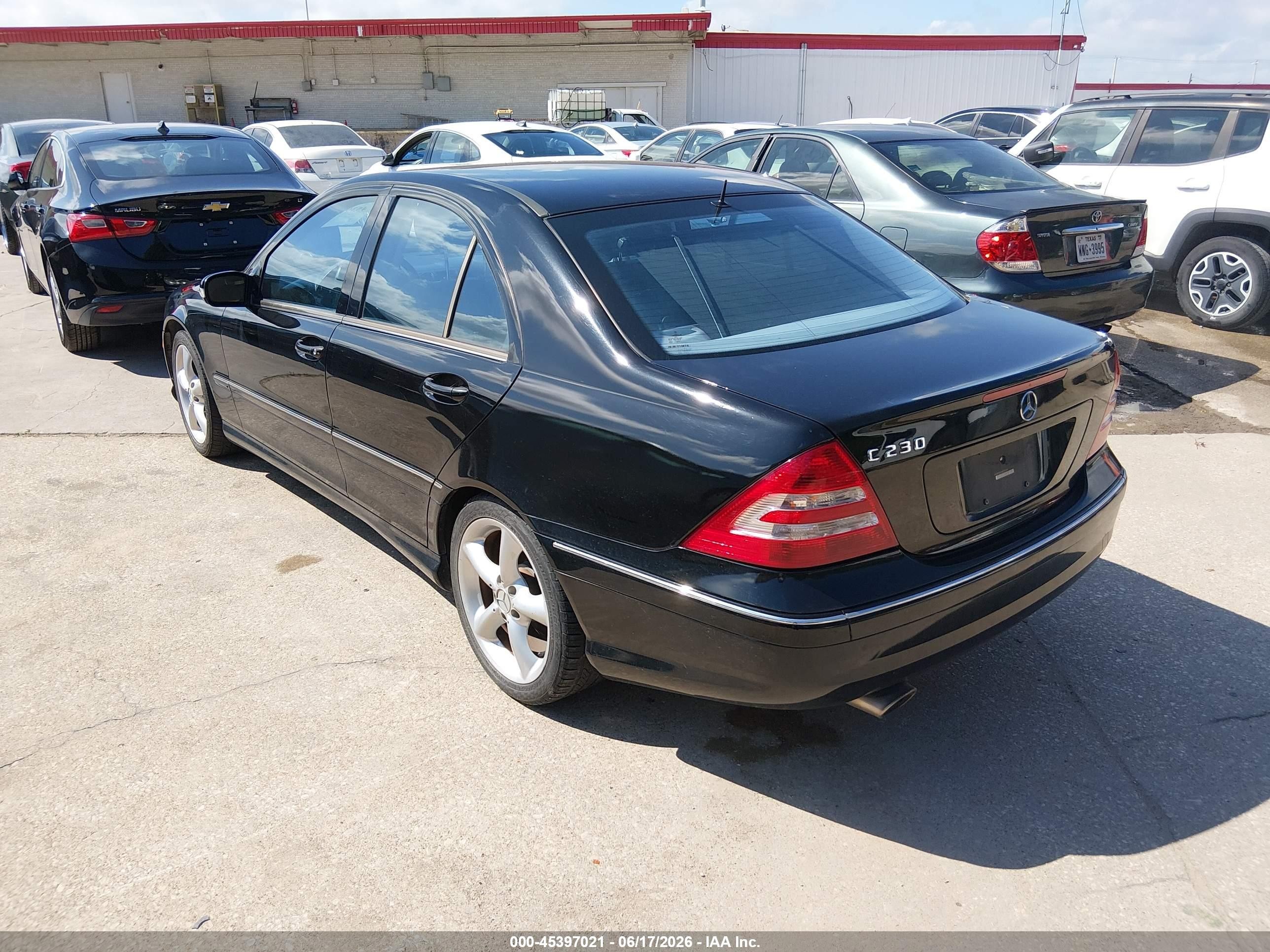 2006 Mercedes-benz C 230 Sport Черный vin: WDBRF52H26F731264