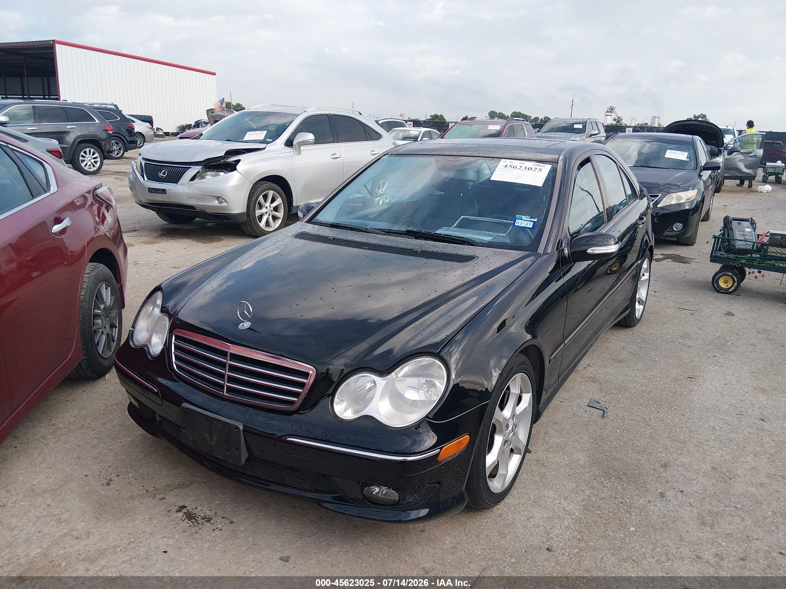 2007 Mercedes-benz C 230 Sport Black vin: WDBRF52H27F922152