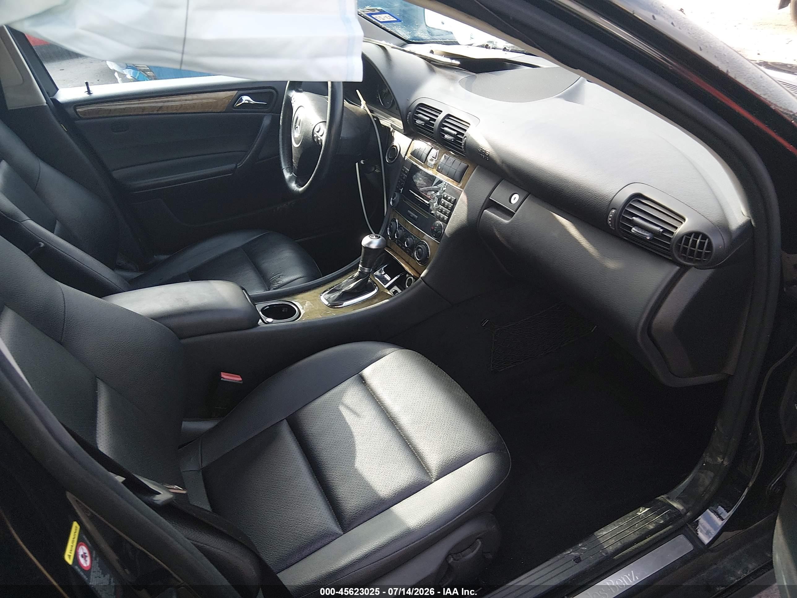 2007 Mercedes-benz C 230 Sport Black vin: WDBRF52H27F922152