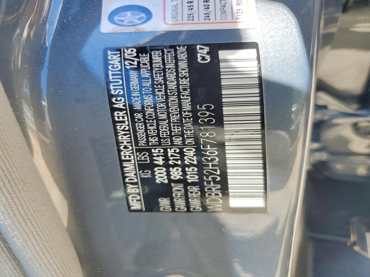 2006 Mercedes-benz C 230 Gray vin: WDBRF52H36F781395