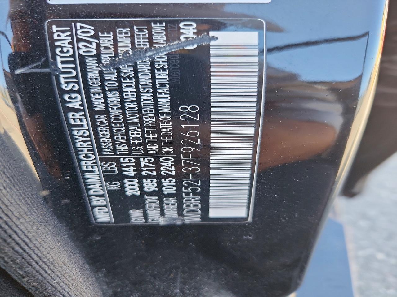 2007 Mercedes-benz C 230 Black vin: WDBRF52H37F926128