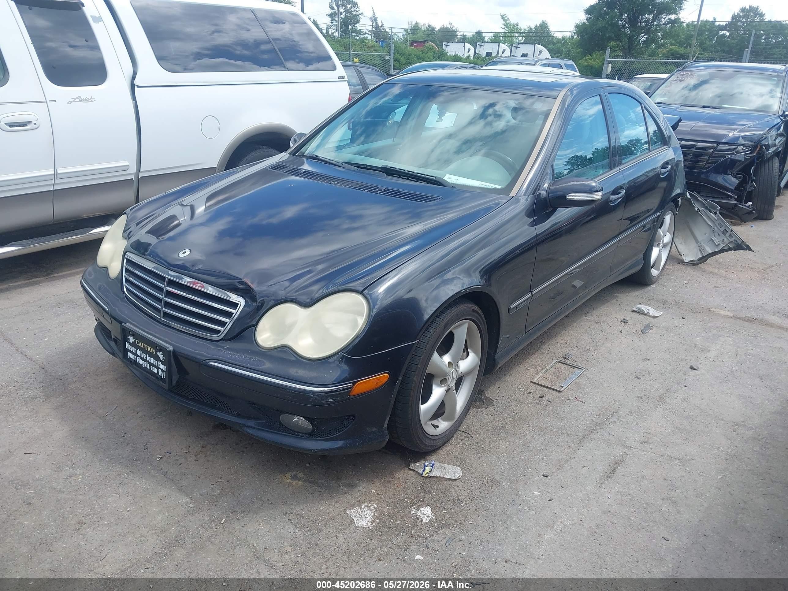 2006 Mercedes-benz C-class Sport Black vin: WDBRF52H46F743724
