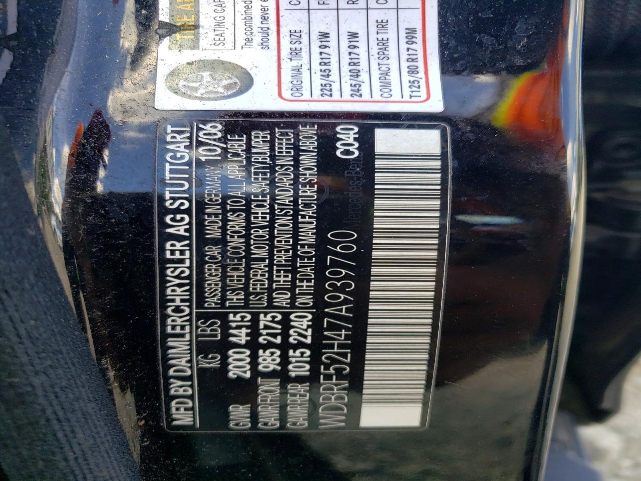 2007 Mercedes-benz C 230 Black vin: WDBRF52H47A939760