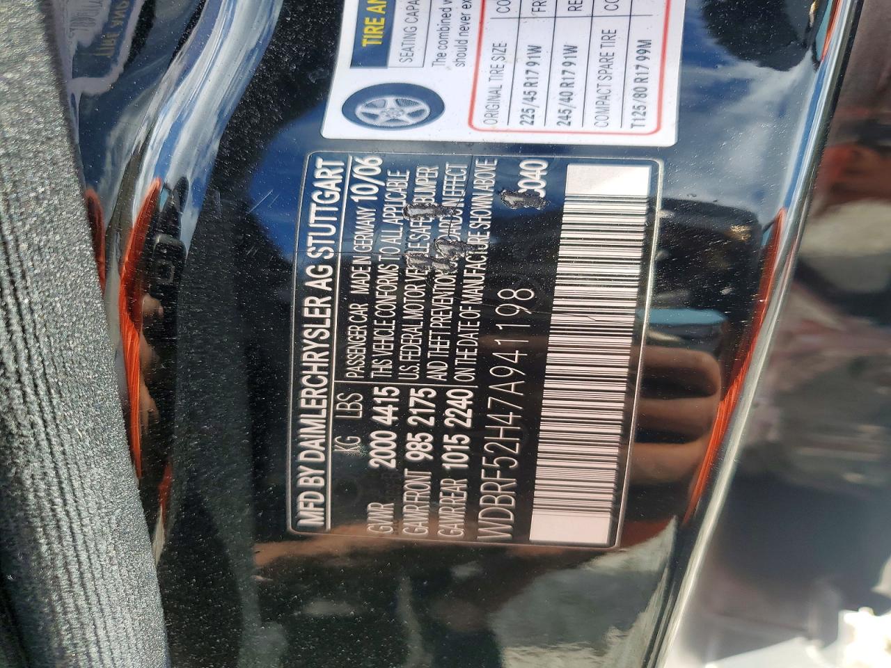 2007 Mercedes-benz C 230 Черный vin: WDBRF52H47A941198