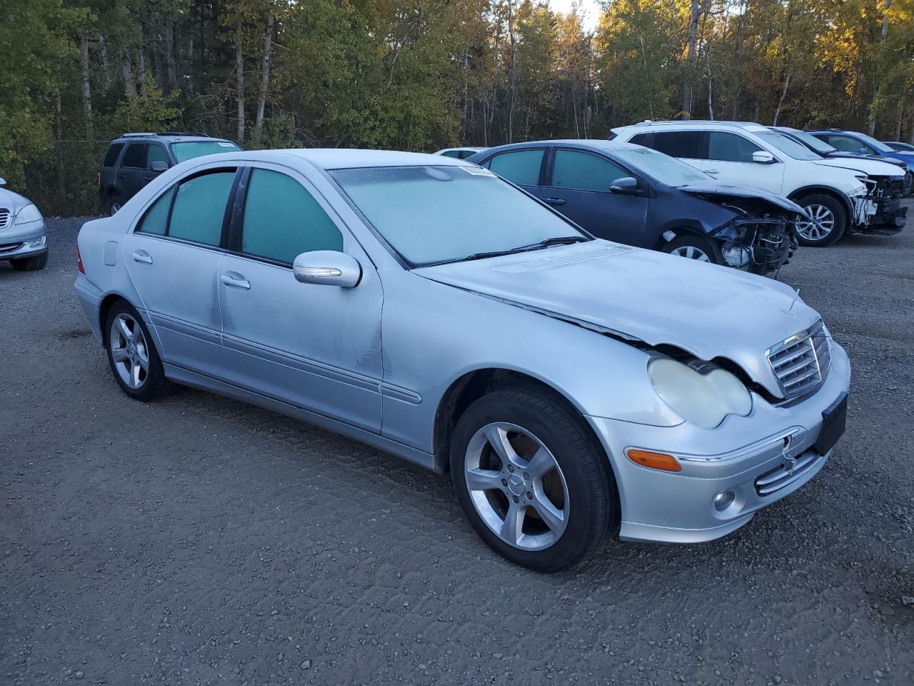 2007 Mercedes-benz C 230 Silver vin: WDBRF52H47F855974