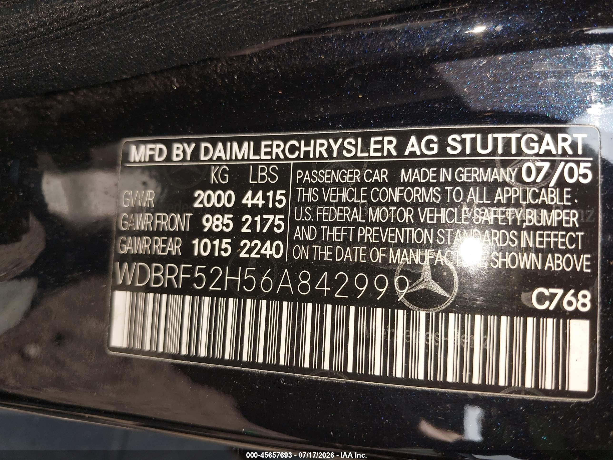 2006 Mercedes-benz C 230 Sport Черный vin: WDBRF52H56A842999