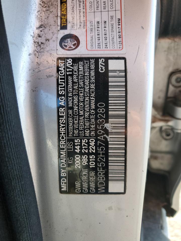 2007 Mercedes-benz C 230 Серебряный vin: WDBRF52H57A953280